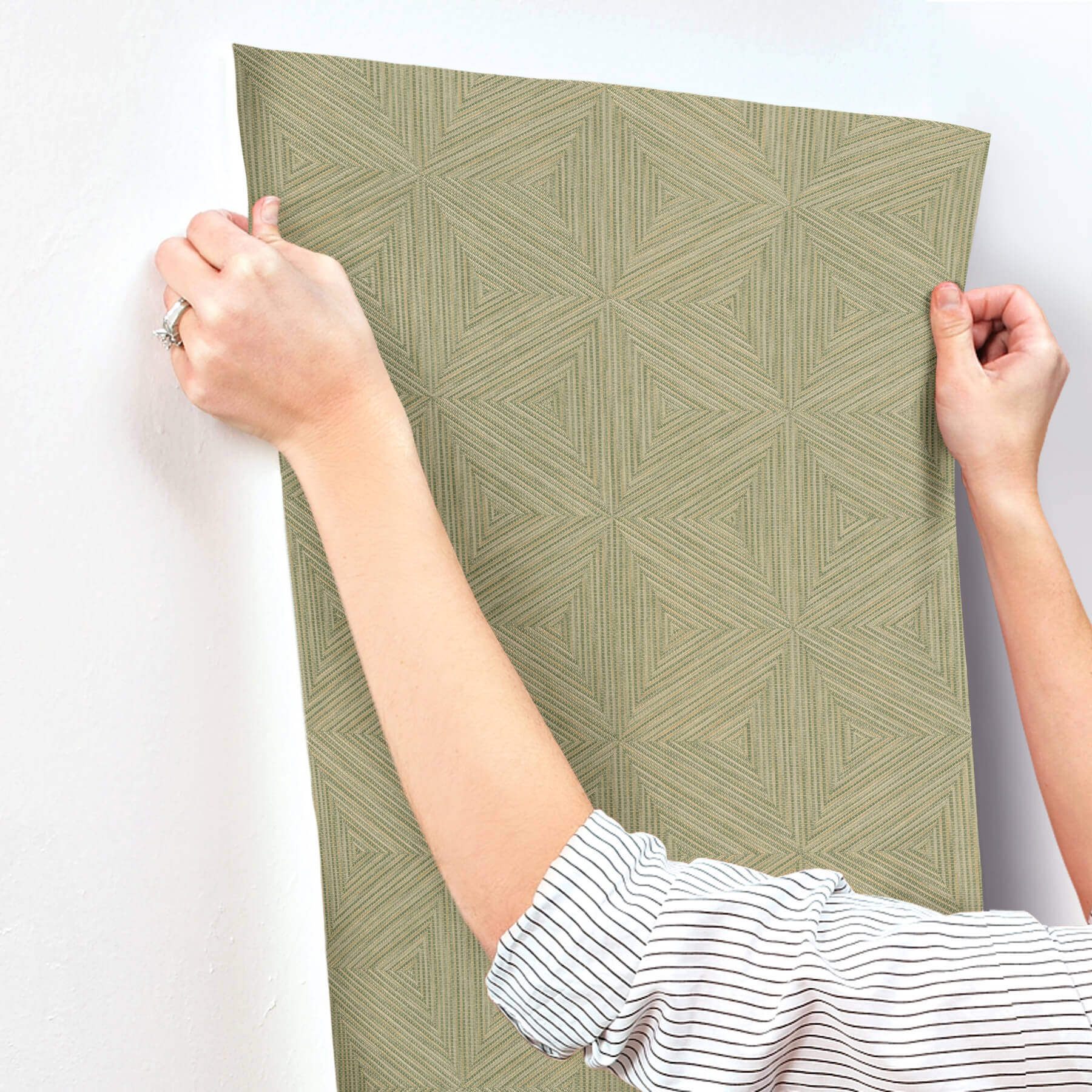 anara-green-geo-faux-grasscloth-wallpaper-york-wallcoverings-4202-571288 - York Wallcoverings Papel pintado
