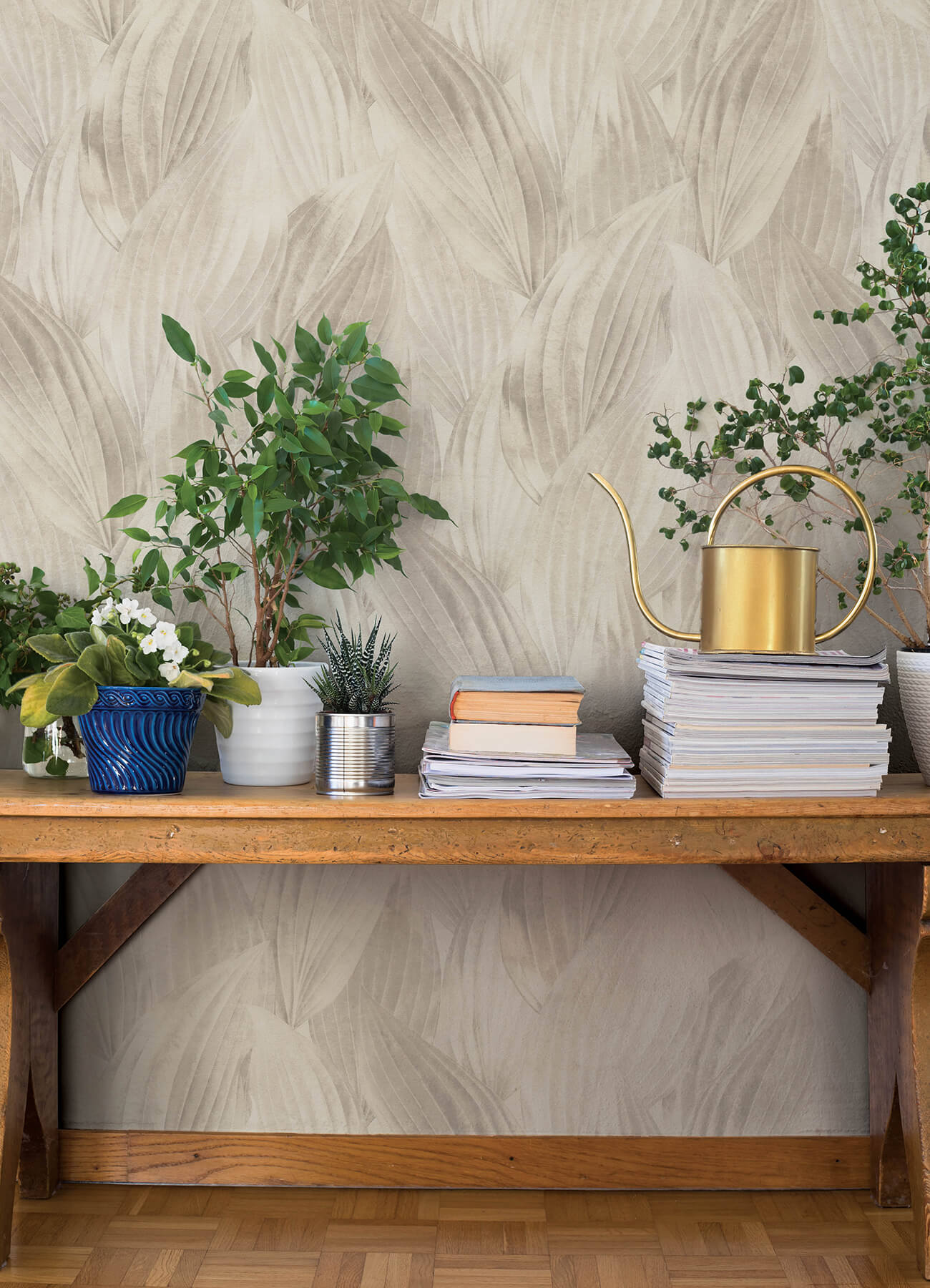 melora-light-grey-leaf-wallpaper-york-wallcoverings-4202-571516 - York Wallcoverings Papel pintado