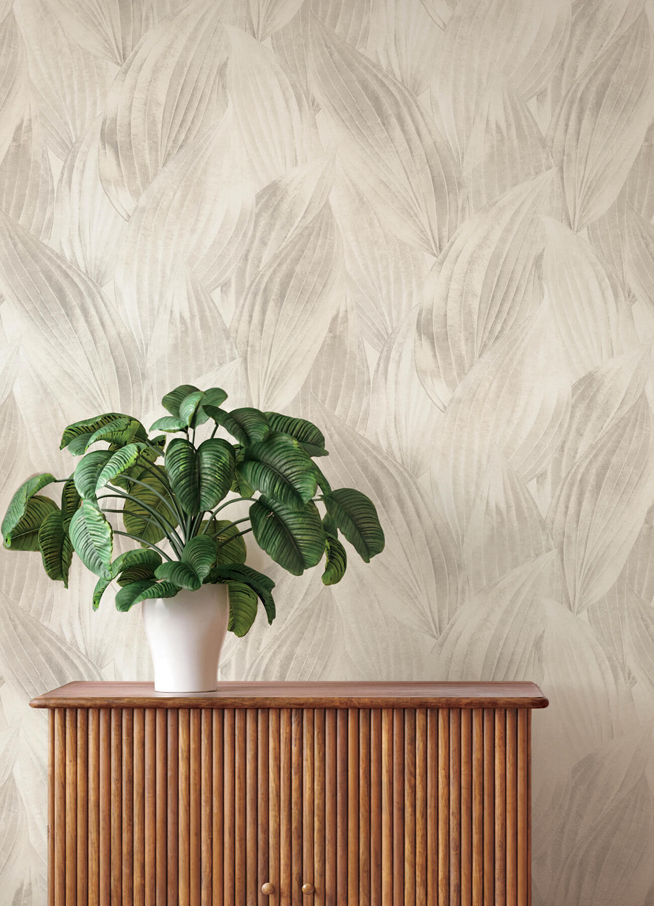 melora-light-grey-leaf-wallpaper-york-wallcoverings-4202-571516 - York Wallcoverings Papel pintado