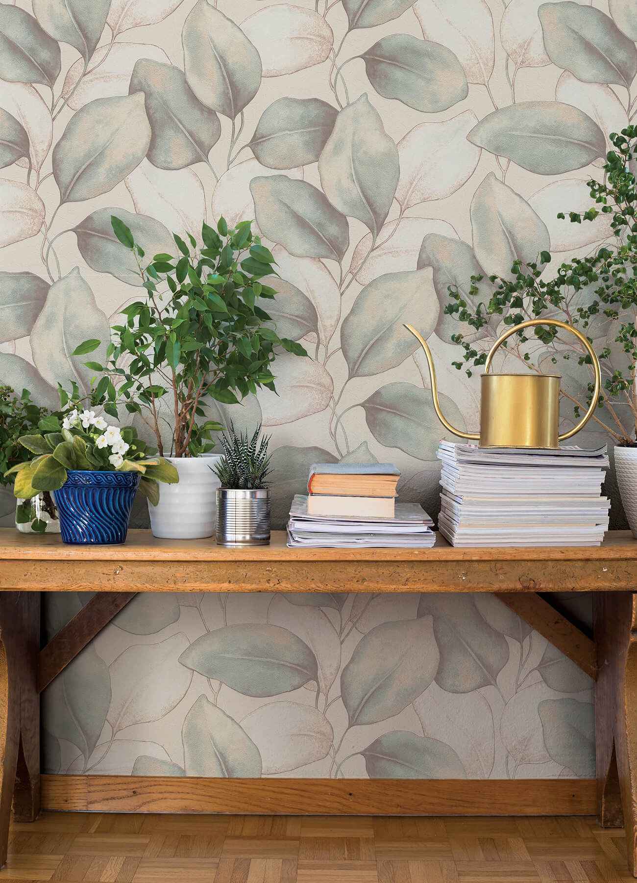 Evanthe Aqua Vine Wallpaper - York Wallcoverings - 4202-659863 - York Wallcoverings Wallpaper