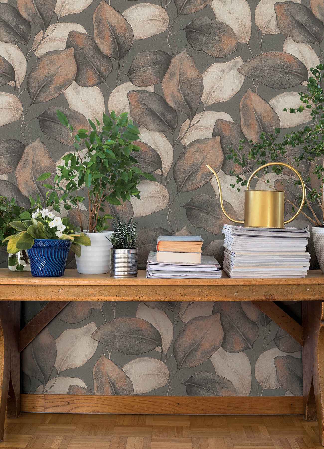 Evanthe Charcoal Vine Wallpaper - York Wallcoverings - 4202-659887
