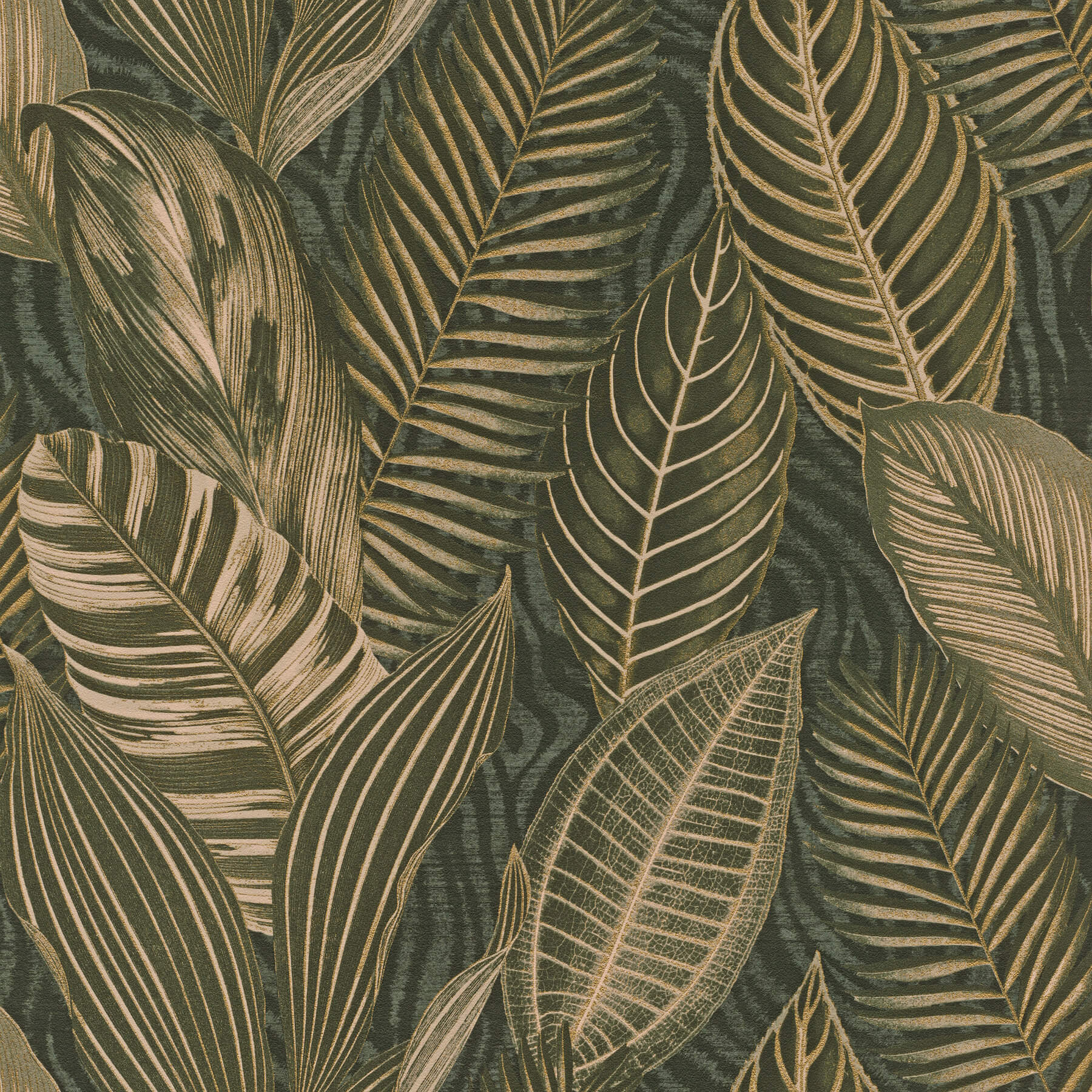 acacius-dark-green-tropical-foliage-wallpaper-york-wallcoverings-4202-751826 - York Wallcoverings Wallpaper
