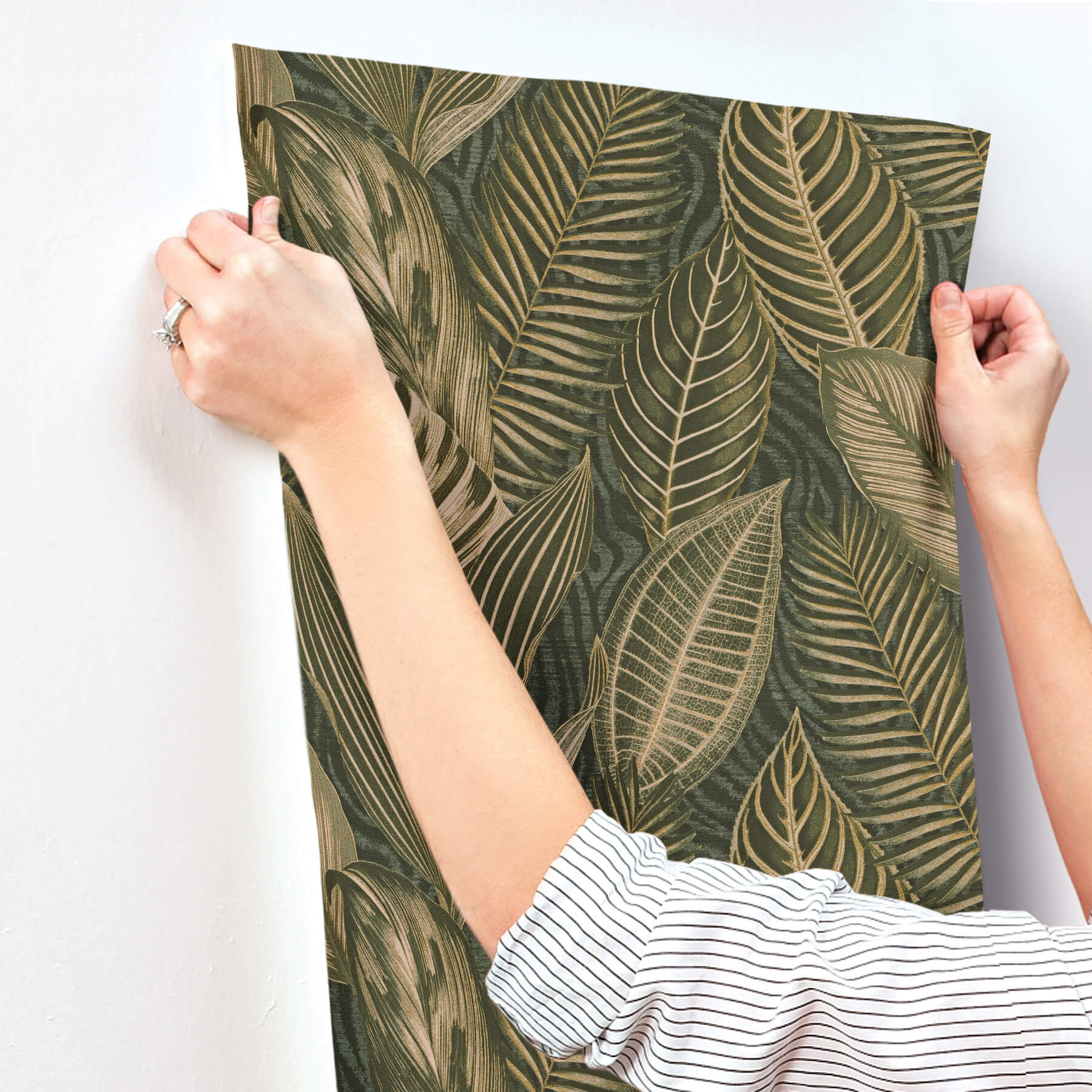 acacius-dark-green-tropical-foliage-wallpaper-york-wallcoverings-4202-751826 - York Wallcoverings Papel pintado
