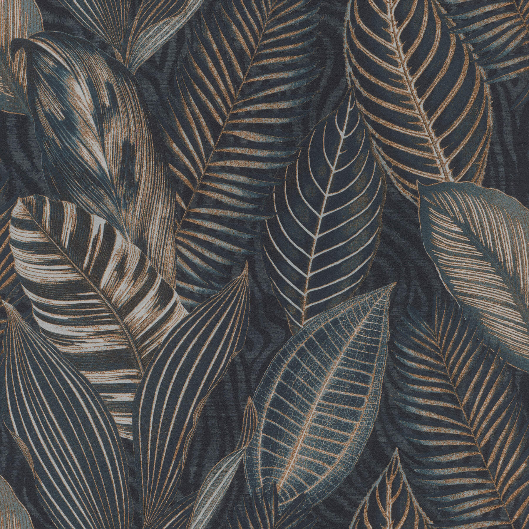 acacius-dark-blue-tropical-foliage-wallpaper-york-wallcoverings-4202-751840 - York Wallcoverings Wallpaper