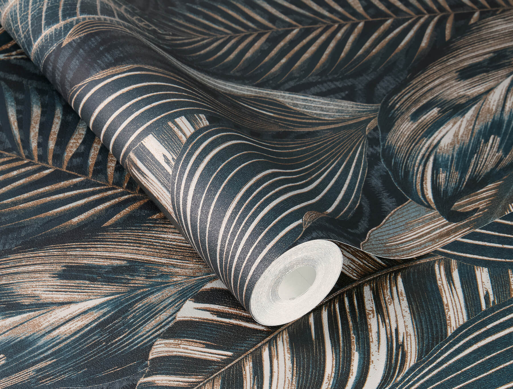 acacius-dark-blue-tropical-foliage-wallpaper-york-wallcoverings-4202-751840 - York Wallcoverings Papel pintado