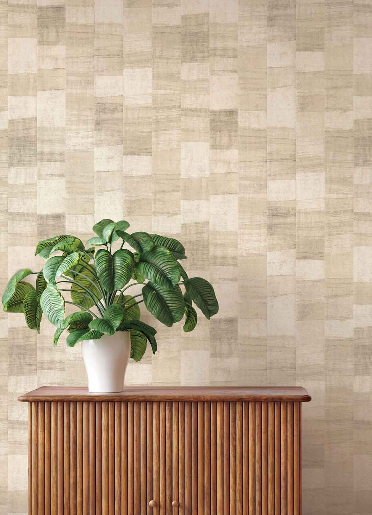 Ivo Beige Block Stripe Wallpaper - York Wallcoverings - 4202-570953 - York Wallcoverings Wallpaper