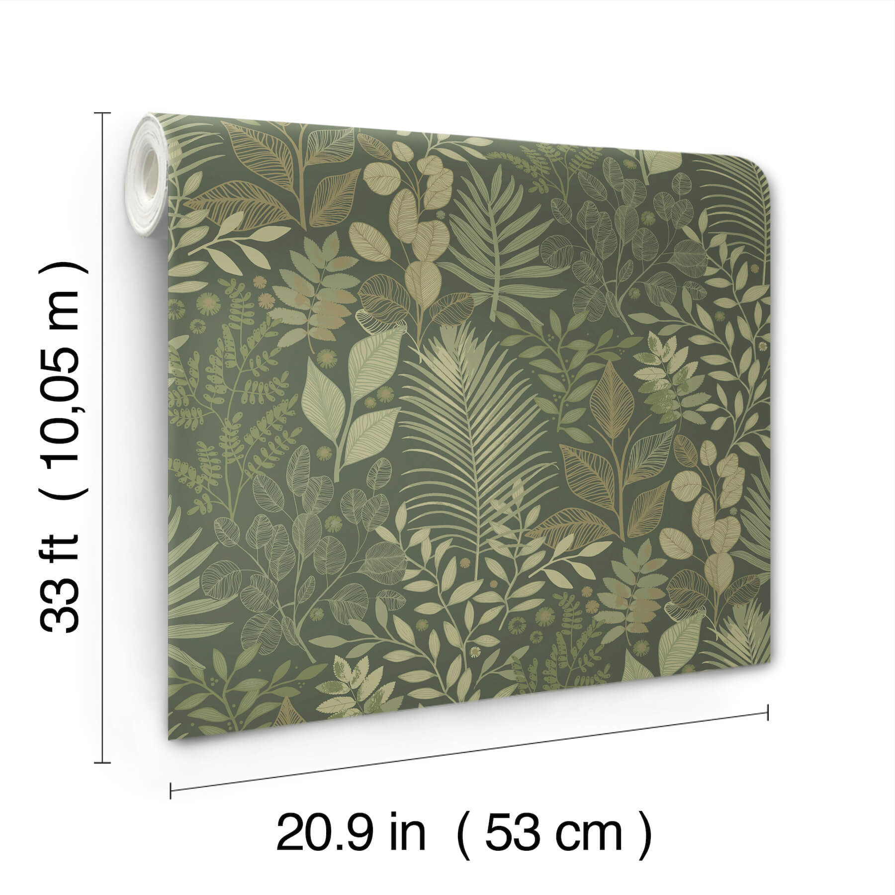 ngslycka-dark-green-forest-botanicals-wallpaper-york-wallcoverings-4201-20103 - York Wallcoverings Wallpaper