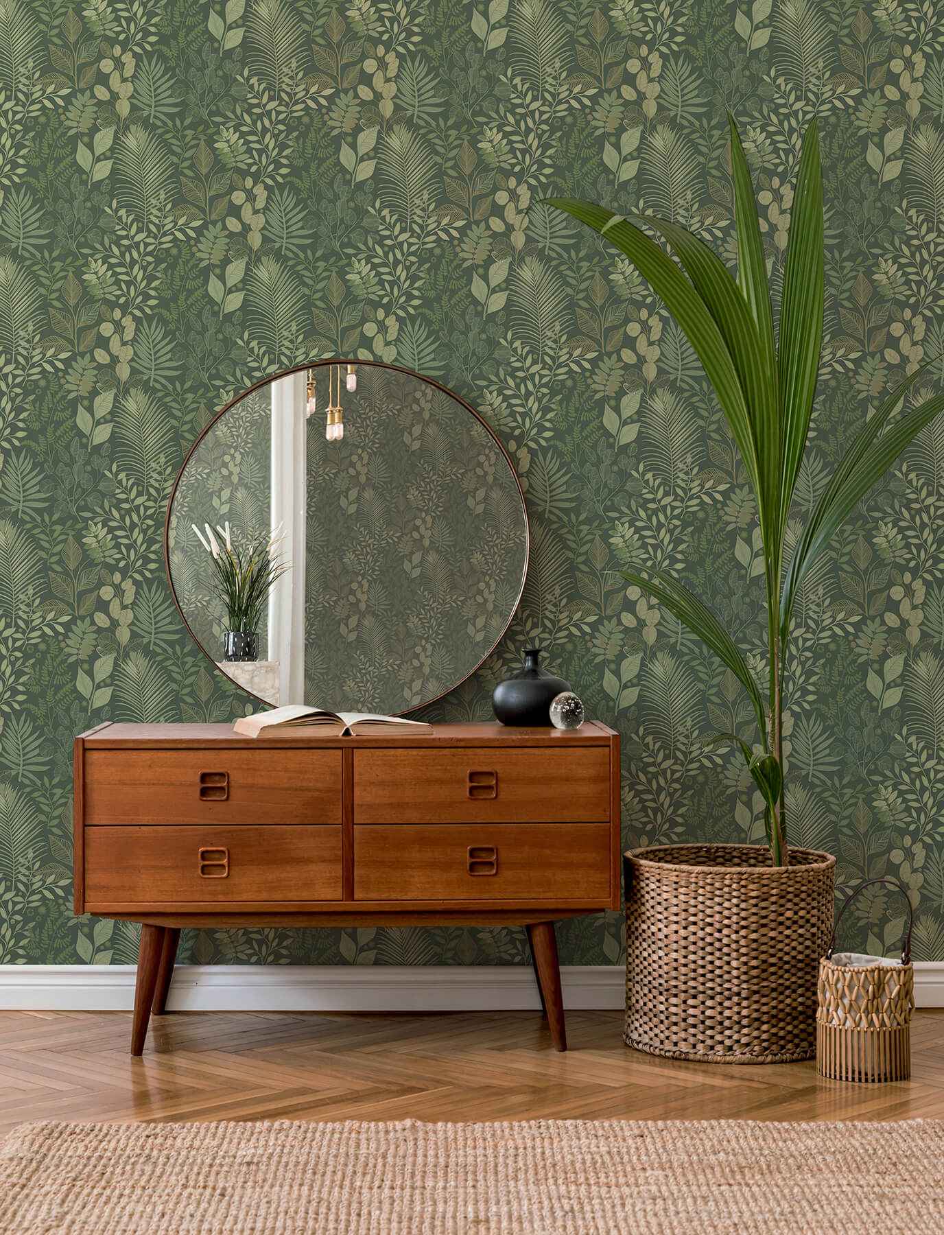 Ängslycka Dark Green Forest Botanicals Wallpaper - York Wallcoverings - 4201-20103 - York Wallcoverings Wallpaper