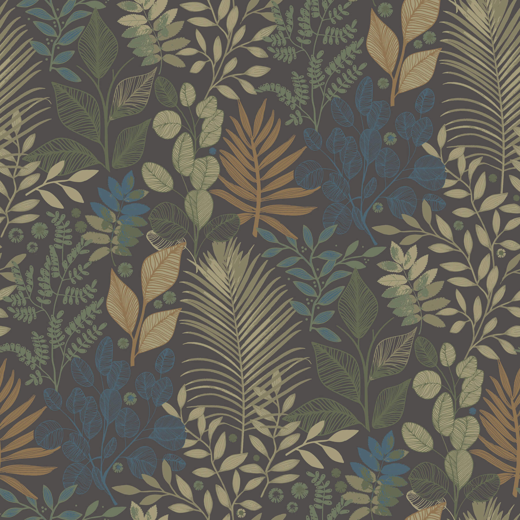 ngslycka-charcoal-forest-botanicals-wallpaper-york-wallcoverings-4201-20105 - York Wallcoverings Wallpaper