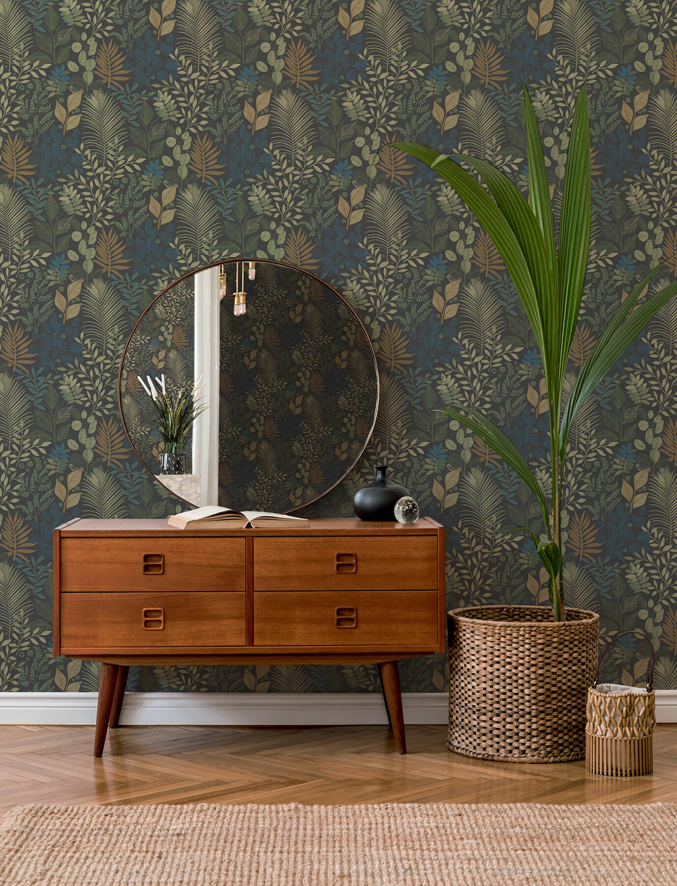 ngslycka-charcoal-forest-botanicals-wallpaper-york-wallcoverings-4201-20105 - York Wallcoverings Wallpaper
