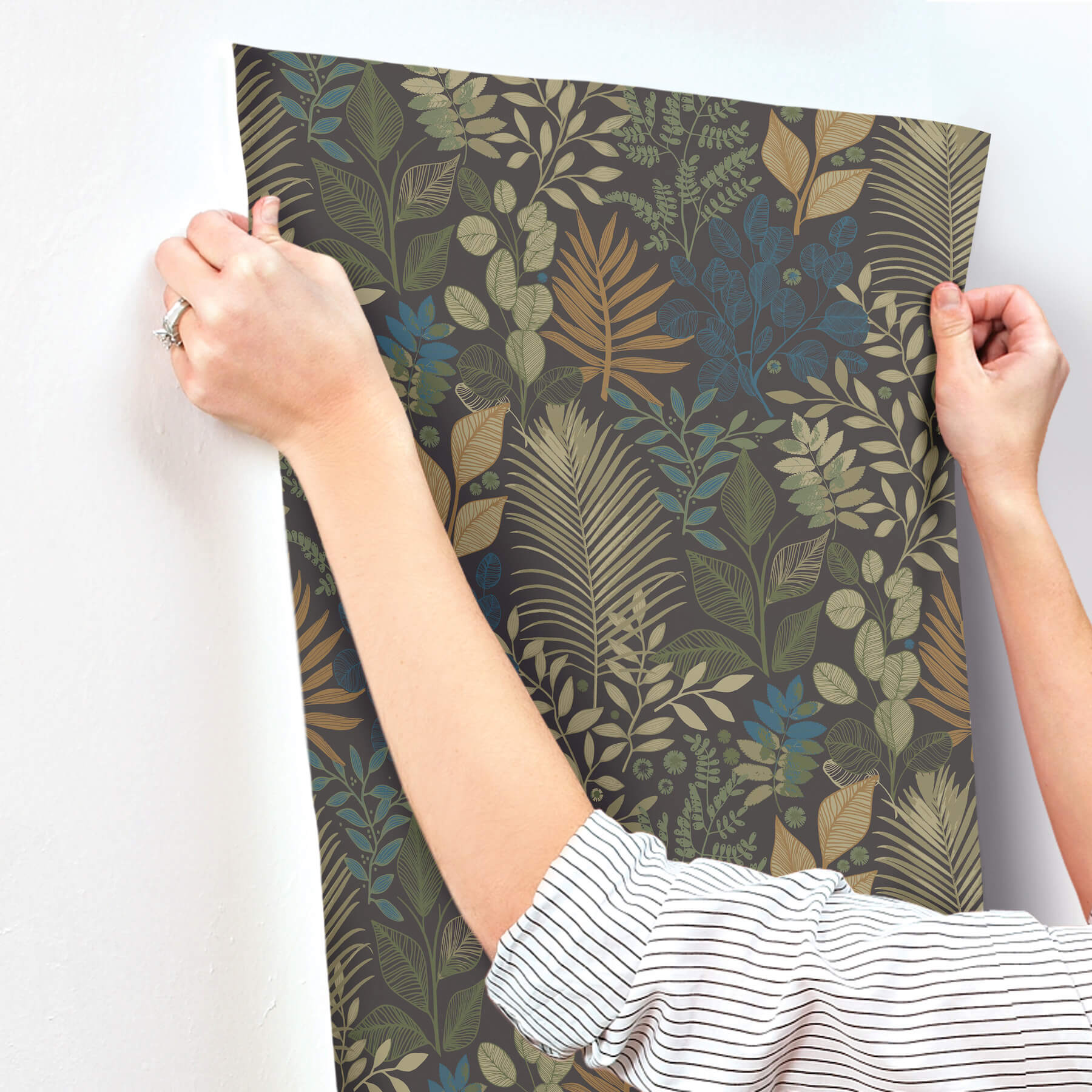 ngslycka-charcoal-forest-botanicals-wallpaper-york-wallcoverings-4201-20105 - York Wallcoverings Wallpaper