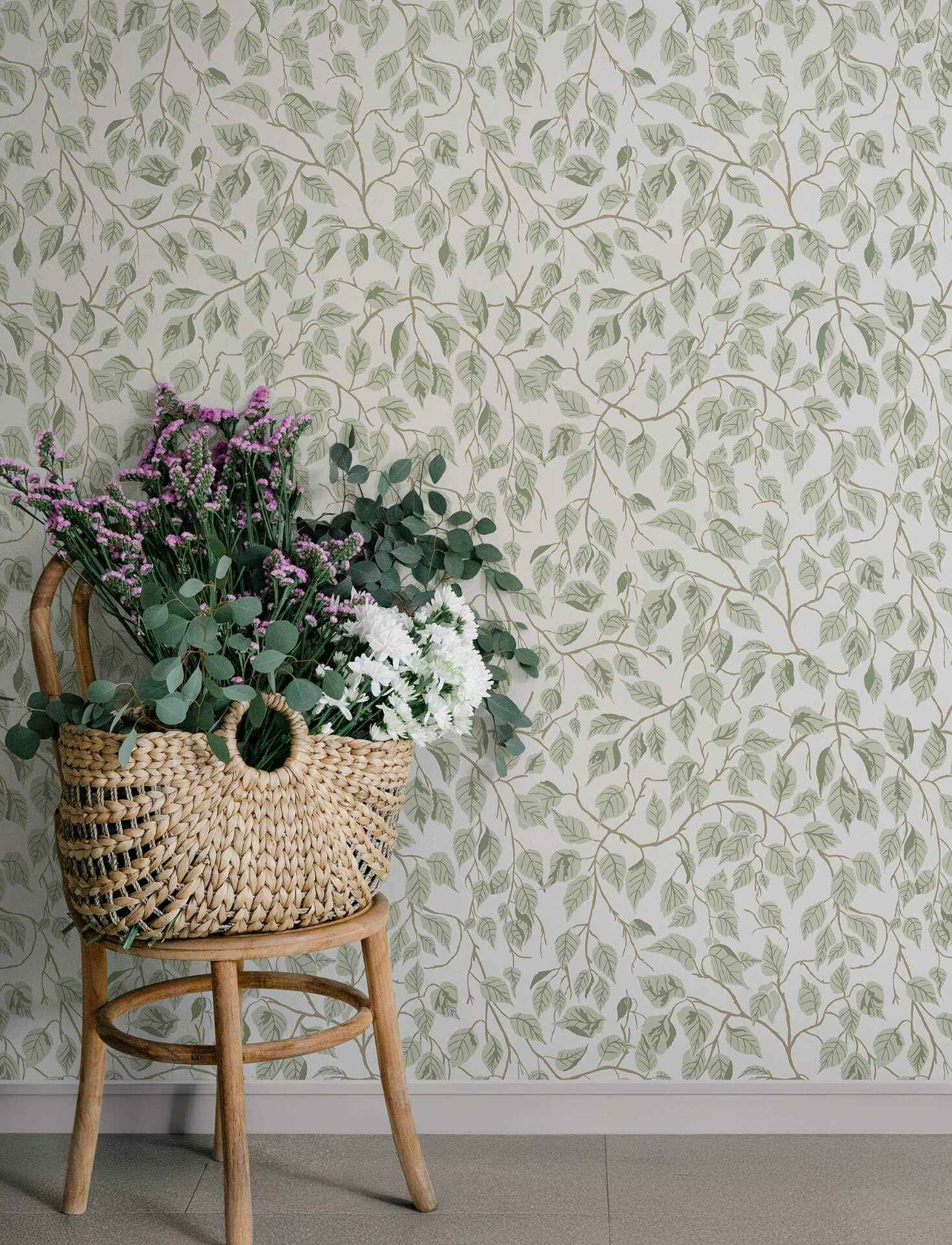 Hängbjörk Sage Vine Wallpaper - York Wallcoverings - 4201-20107 - York Wallcoverings Wallpaper