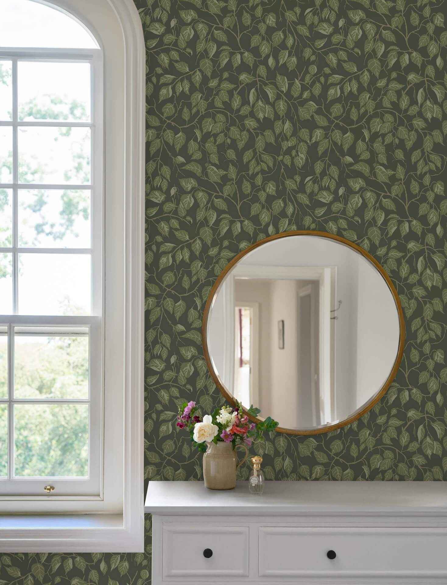 Hängbjörk Evergreen Vine Wallpaper - York Wallcoverings - 4201-20108 - York Wallcoverings Wallpaper