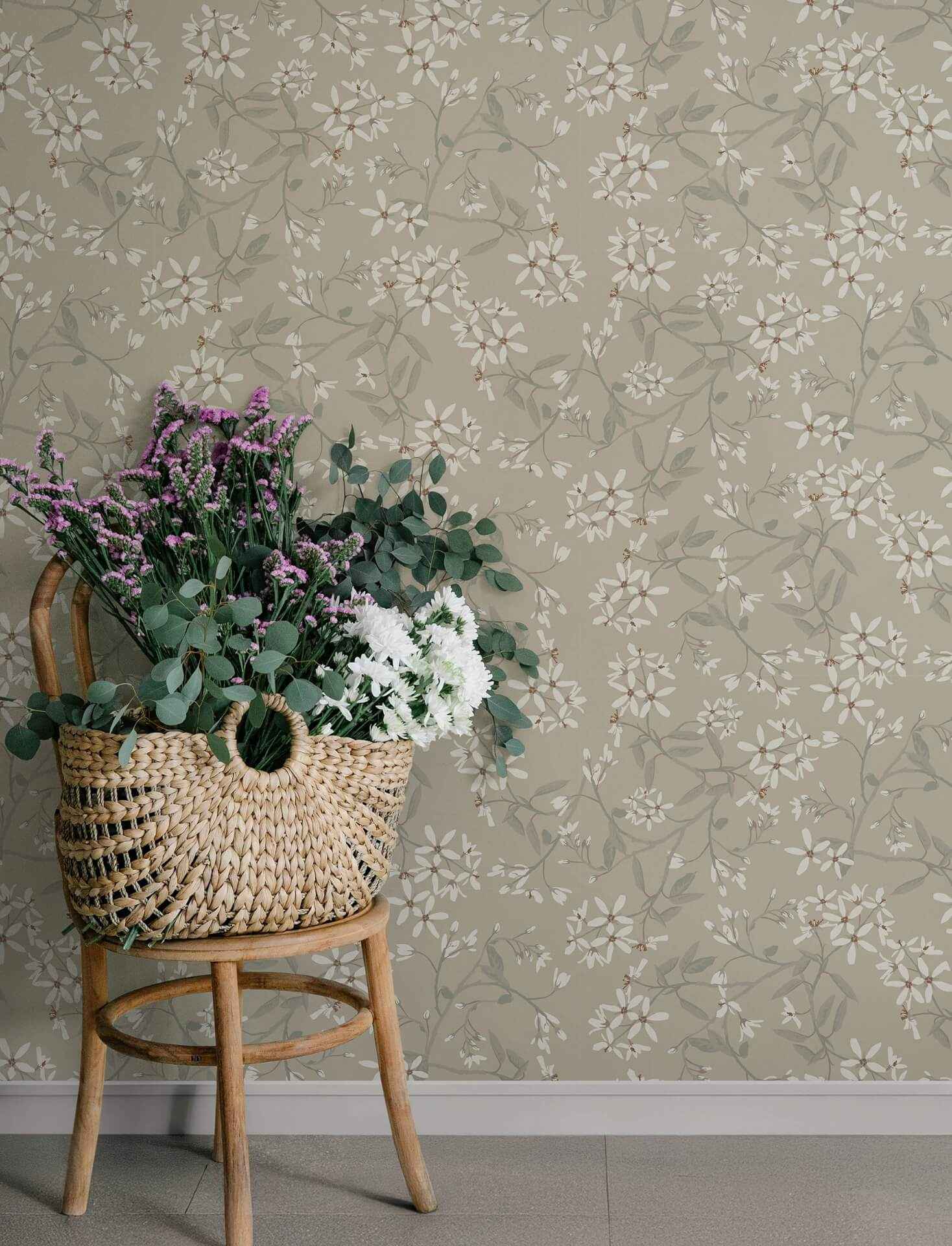 Paradis Grey Bouquet Toss Wallpaper - York Wallcoverings - 4201-20113 - York Wallcoverings Wallpaper