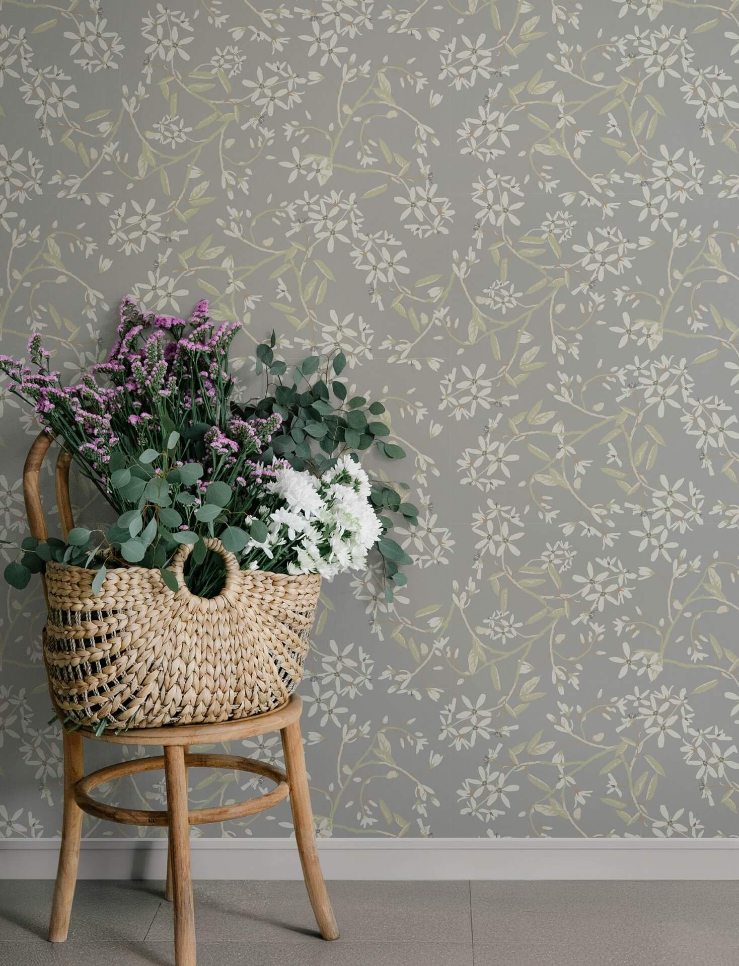paradis-slate-bouquet-toss-wallpaper-york-wallcoverings-4201-20114 - York Wallcoverings Wallpaper