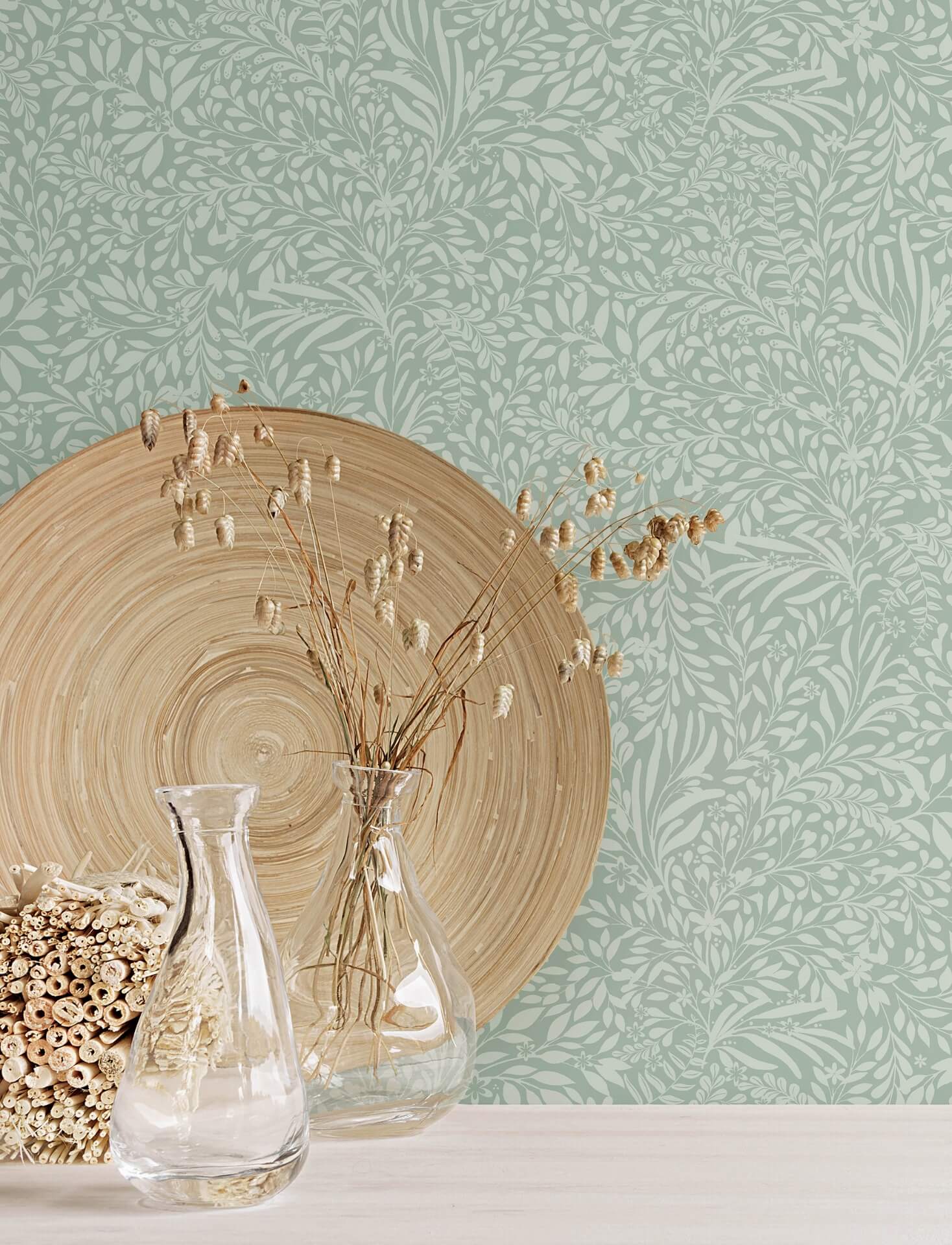 kristina-teal-botanical-wallpaper-york-wallcoverings-4201-20128 - York Wallcoverings Wallpaper