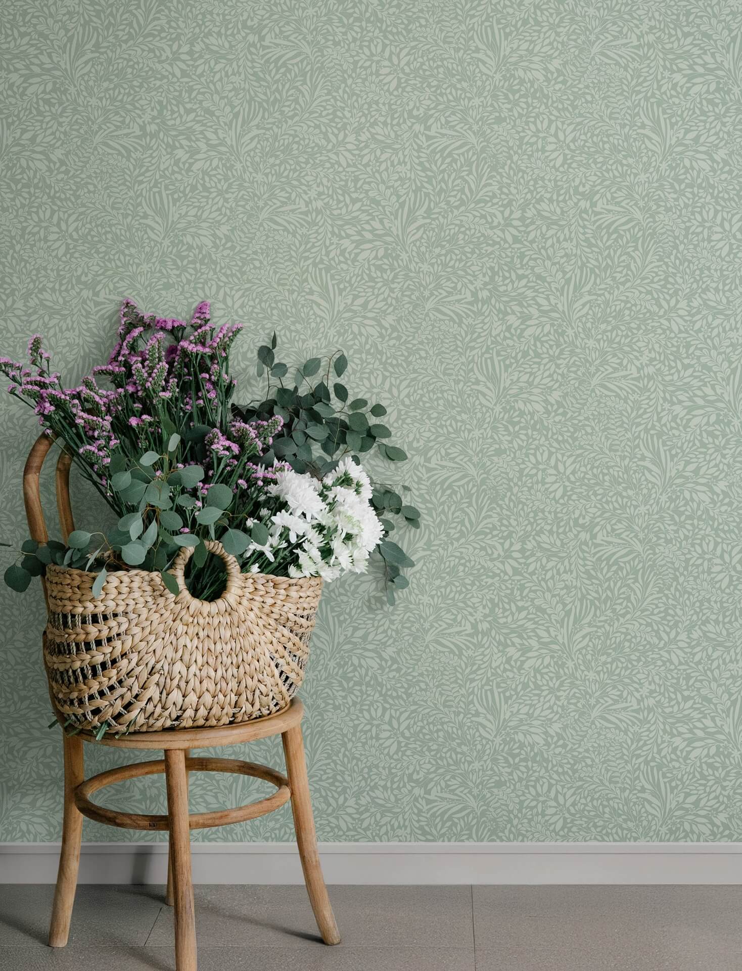 kristina-teal-botanical-wallpaper-york-wallcoverings-4201-20128 - York Wallcoverings Wallpaper