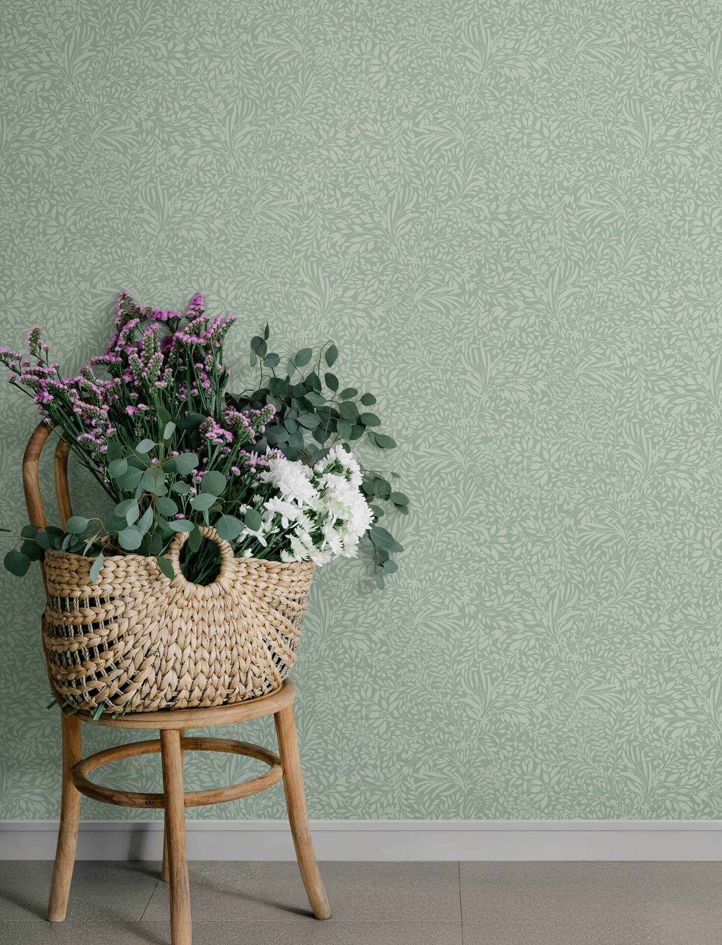 Kristina Teal Botanical Wallpaper - York Wallcoverings - 4201-20128 - York Wallcoverings Wallpaper