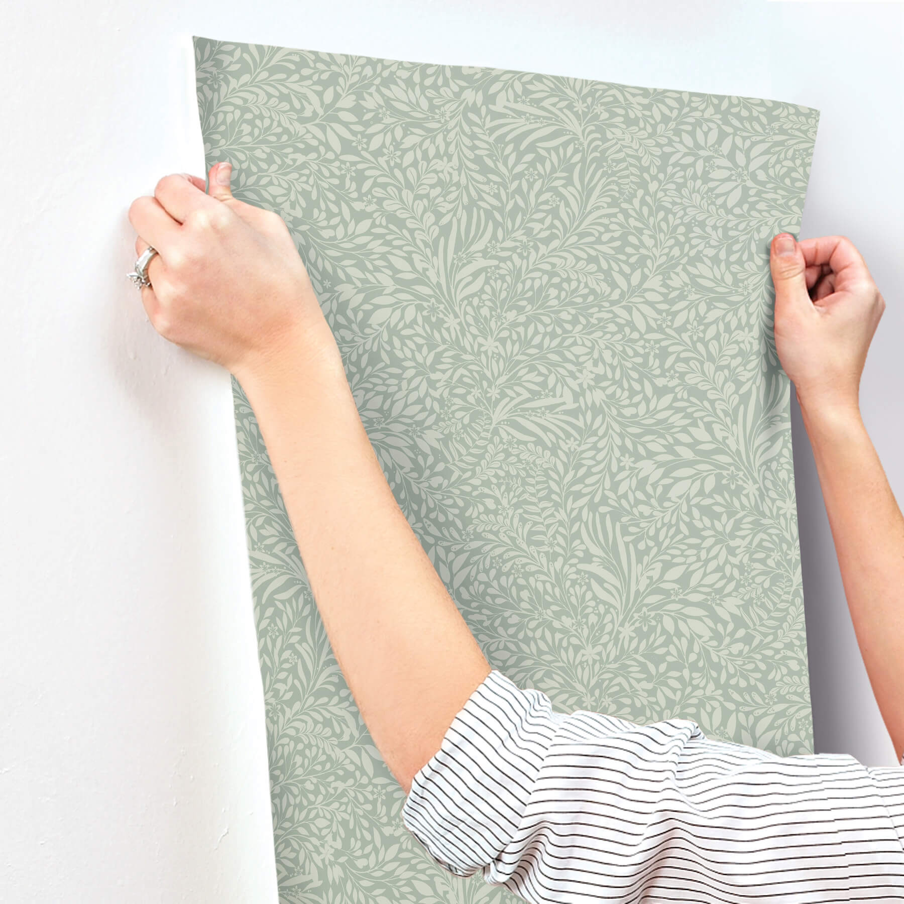 kristina-teal-botanical-wallpaper-york-wallcoverings-4201-20128 - York Wallcoverings Wallpaper