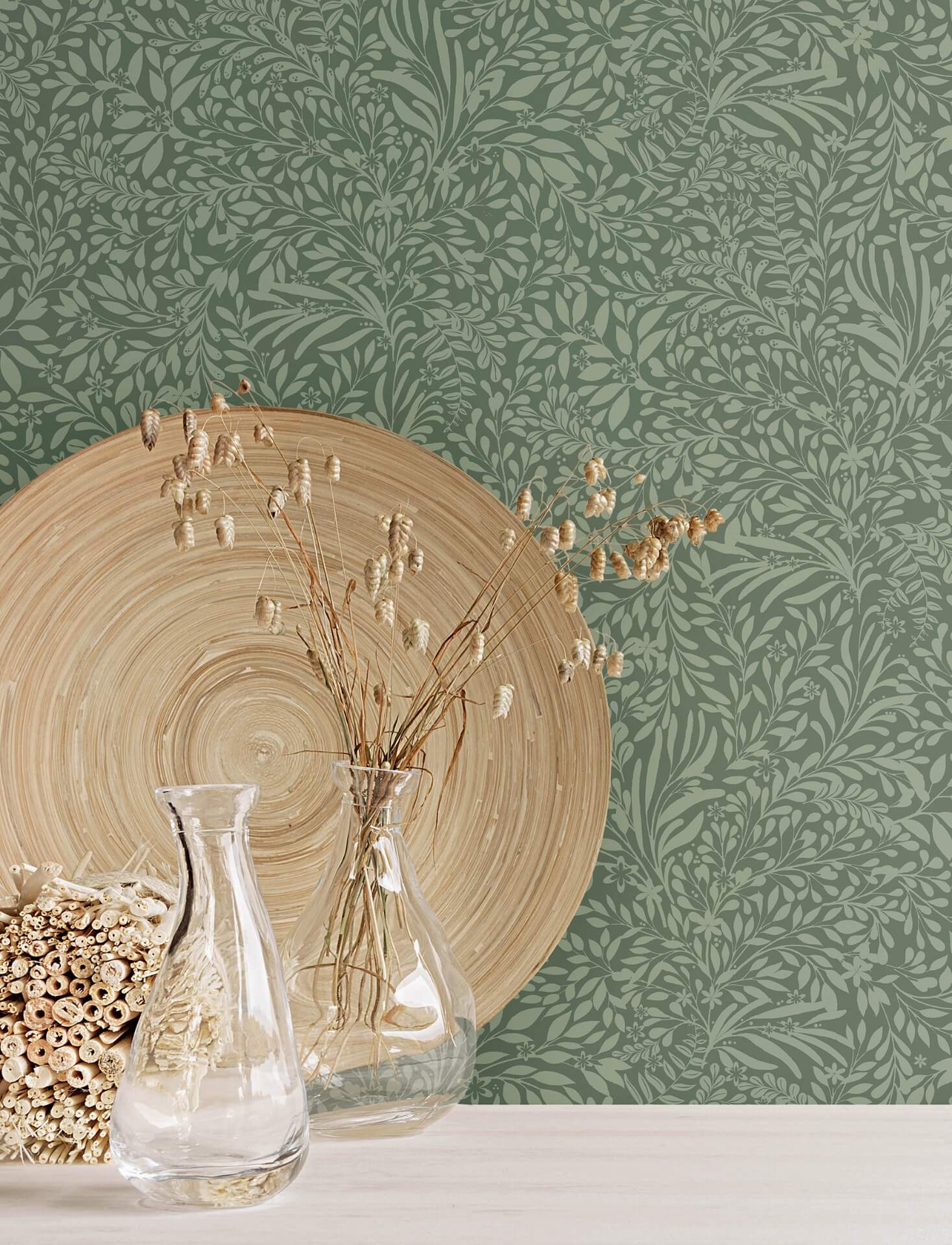 kristina-evergreen-botanical-wallpaper-york-wallcoverings-4201-20129 - York Wallcoverings Wallpaper