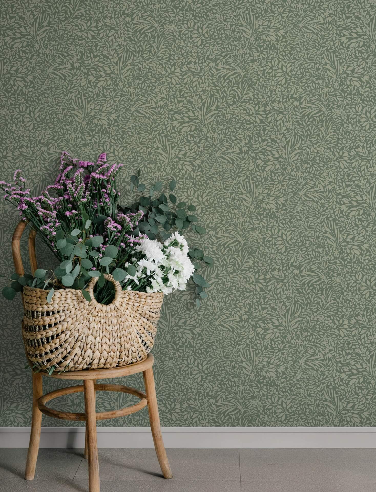 kristina-evergreen-botanical-wallpaper-york-wallcoverings-4201-20129 - York Wallcoverings Wallpaper