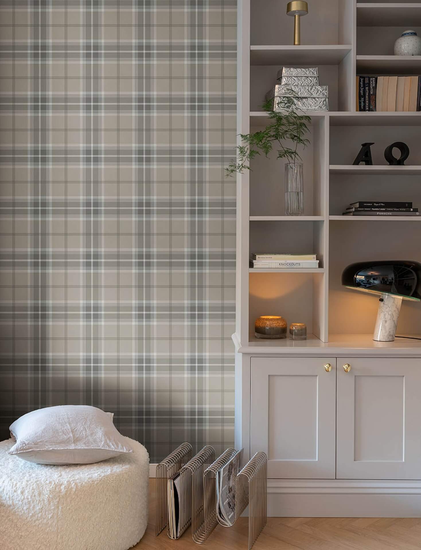 emma-grey-plaid-wallpaper-york-wallcoverings-4201-20130 - York Wallcoverings Wallpaper