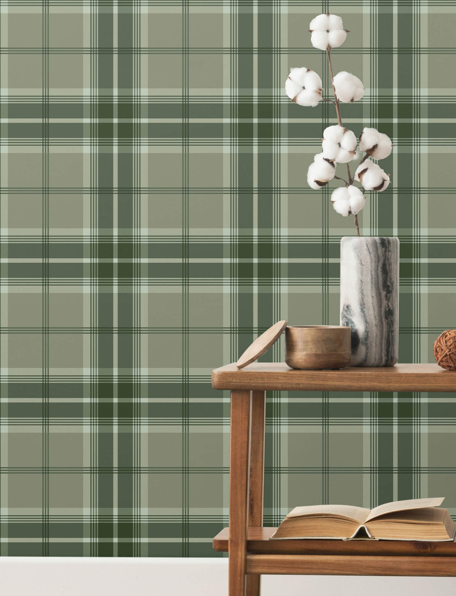 emma-evergreen-plaid-wallpaper-york-wallcoverings-4201-20131 - York Wallcoverings Wallpaper