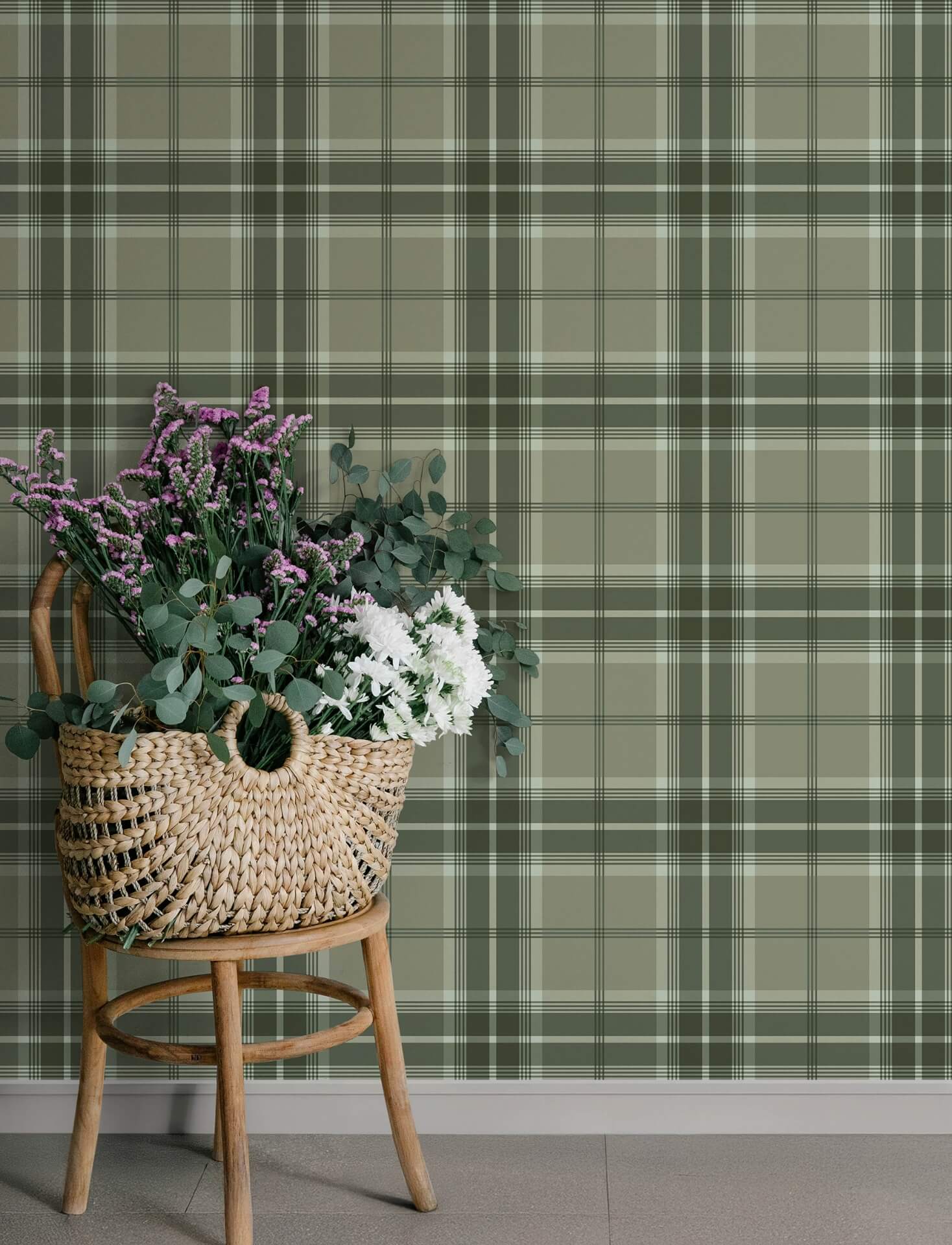 emma-evergreen-plaid-wallpaper-york-wallcoverings-4201-20131 - York Wallcoverings Wallpaper