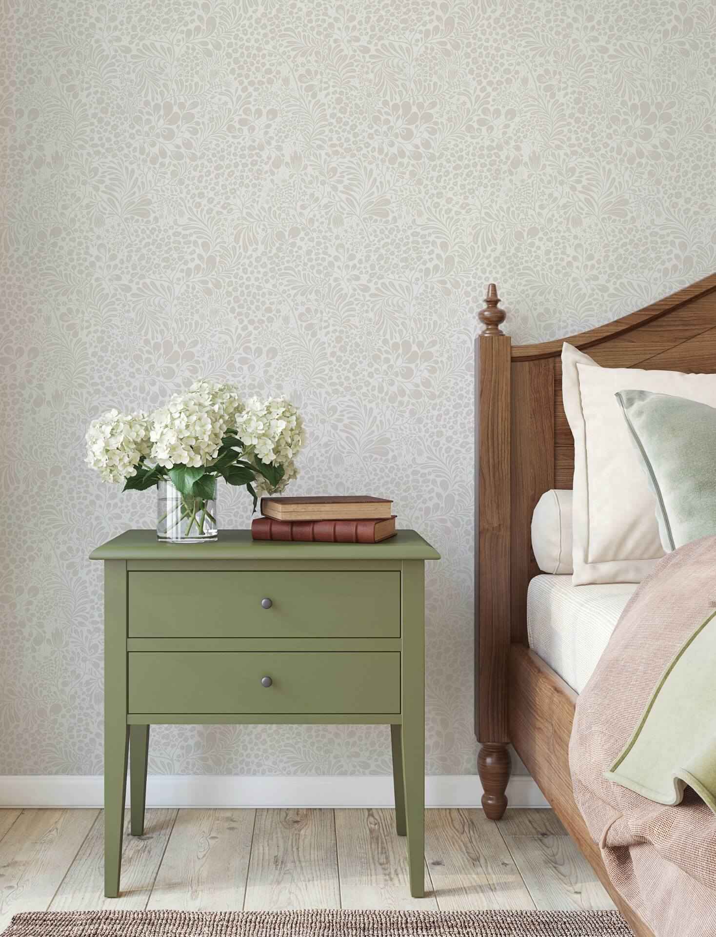 Siv Dove Botanical Wallpaper - York Wallcoverings - 4201-48001 - York Wallcoverings Wallpaper