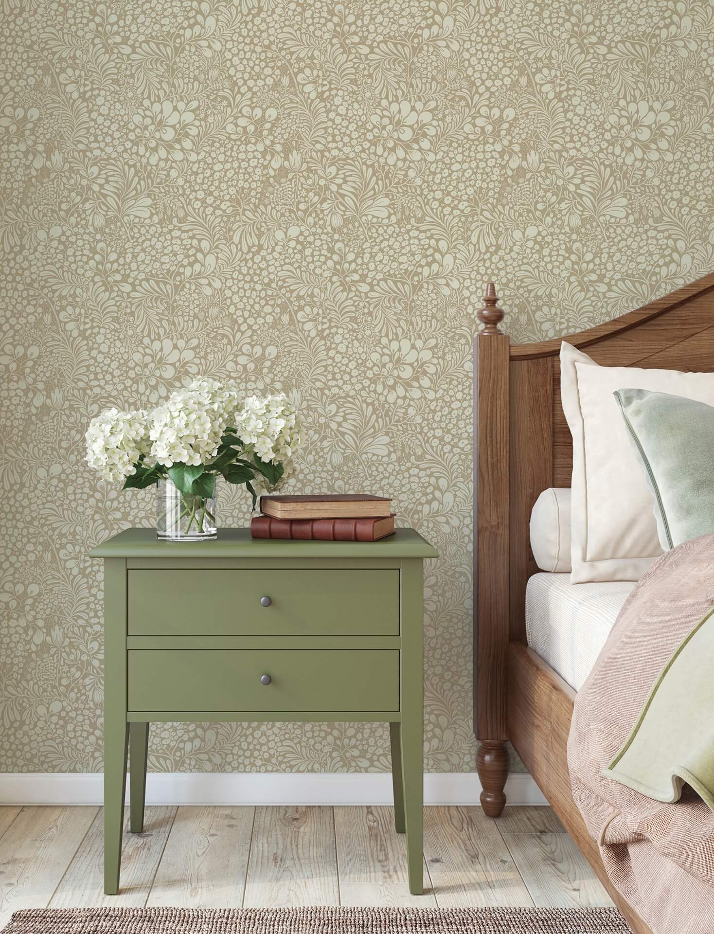 siv-chestnut-botanical-wallpaper-york-wallcoverings-4201-48002 - York Wallcoverings Wallpaper