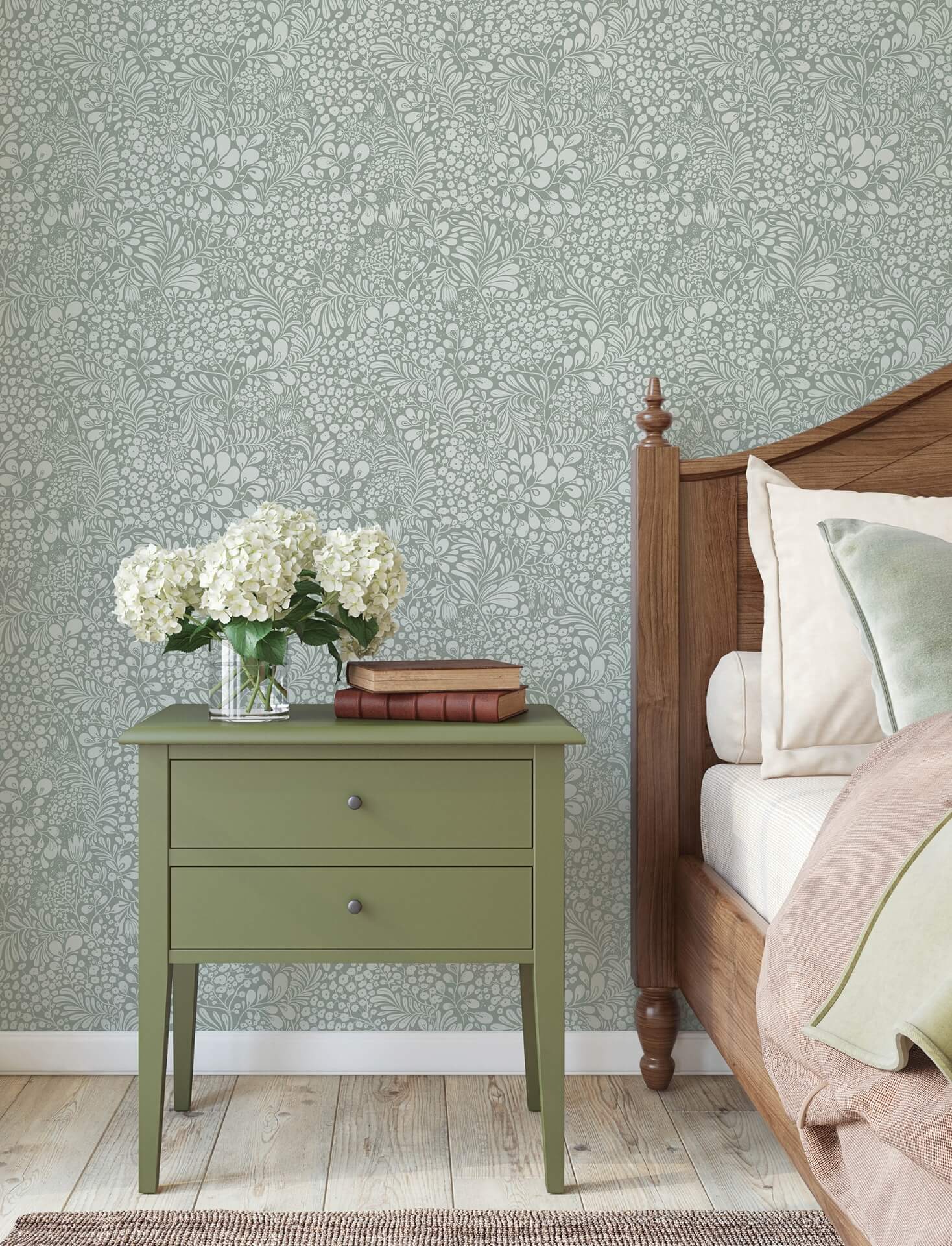 siv-slate-botanical-wallpaper-york-wallcoverings-4201-48004 - York Wallcoverings Wallpaper