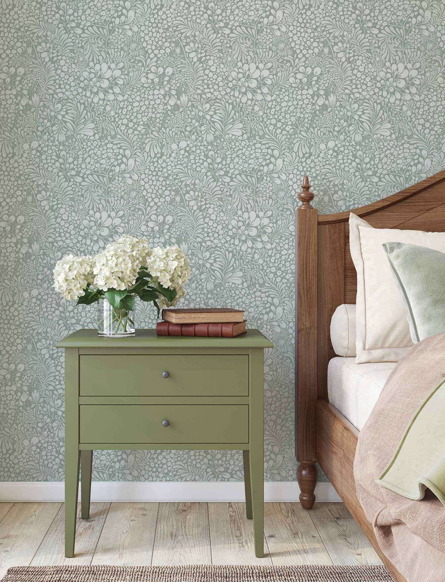 Siv Slate Botanical Wallpaper - York Wallcoverings - 4201-48004 - York Wallcoverings Wallpaper