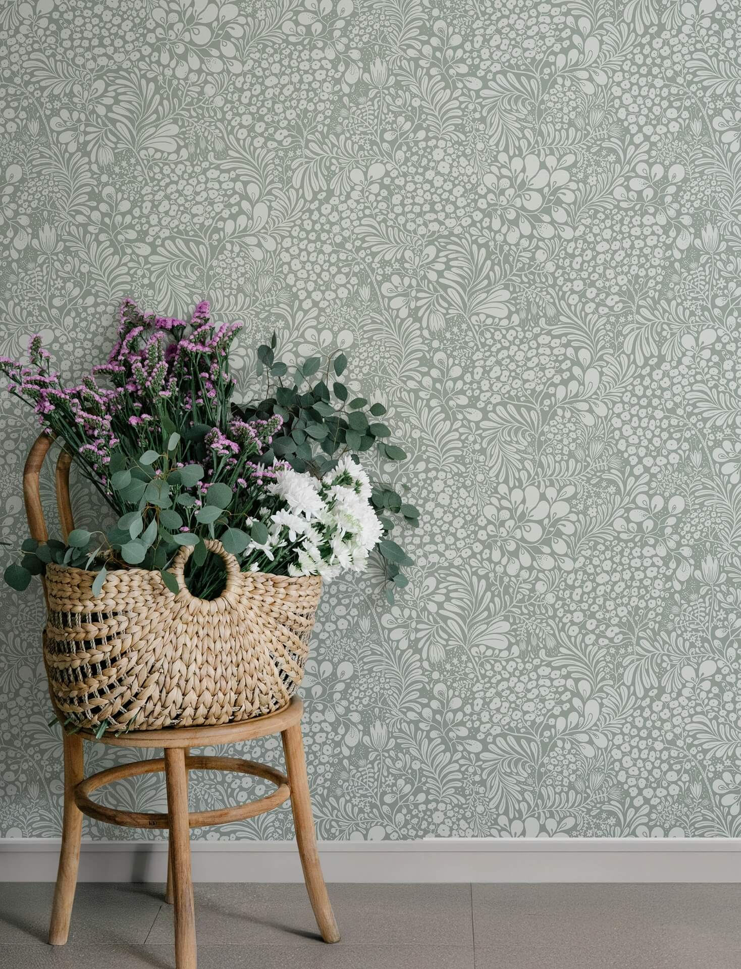 siv-slate-botanical-wallpaper-york-wallcoverings-4201-48004 - York Wallcoverings Wallpaper
