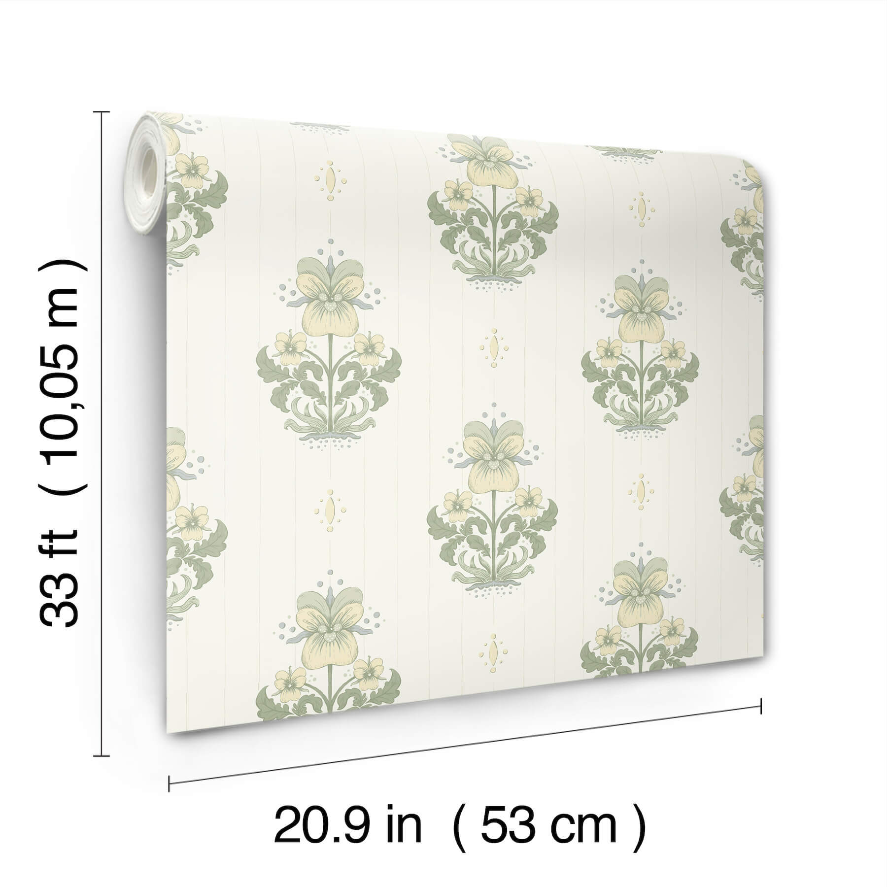 gullvie-white-pansies-wallpaper-york-wallcoverings-4201-48005 - York Wallcoverings Wallpaper