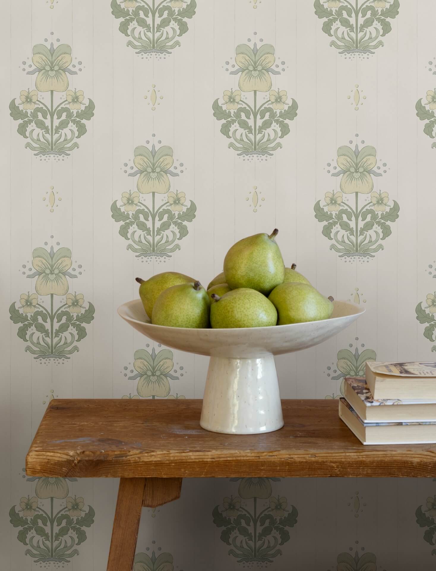 gullvie-white-pansies-wallpaper-york-wallcoverings-4201-48005 - York Wallcoverings Wallpaper