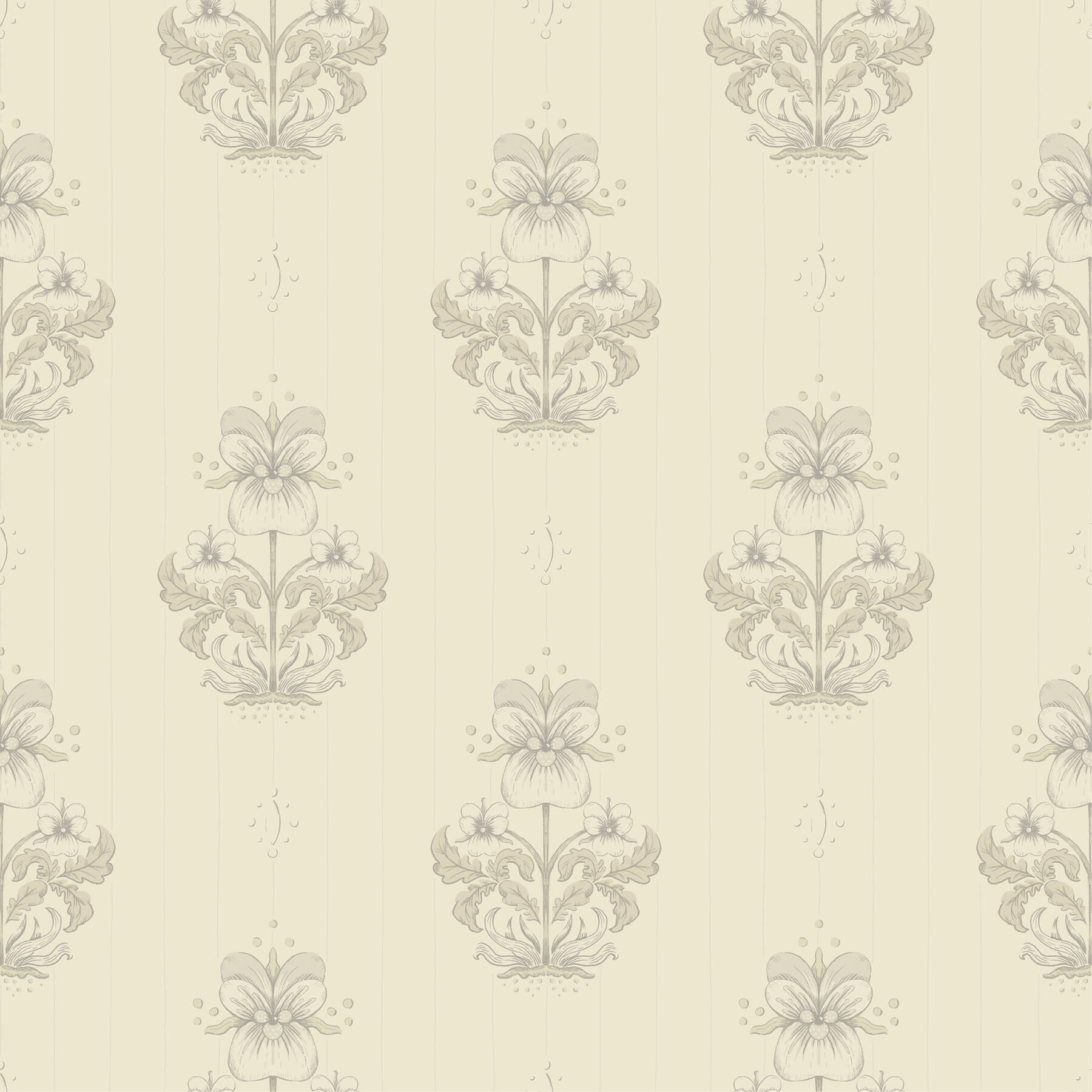 gullvie-cream-pansies-wallpaper-york-wallcoverings-4201-48006 - York Wallcoverings Wallpaper
