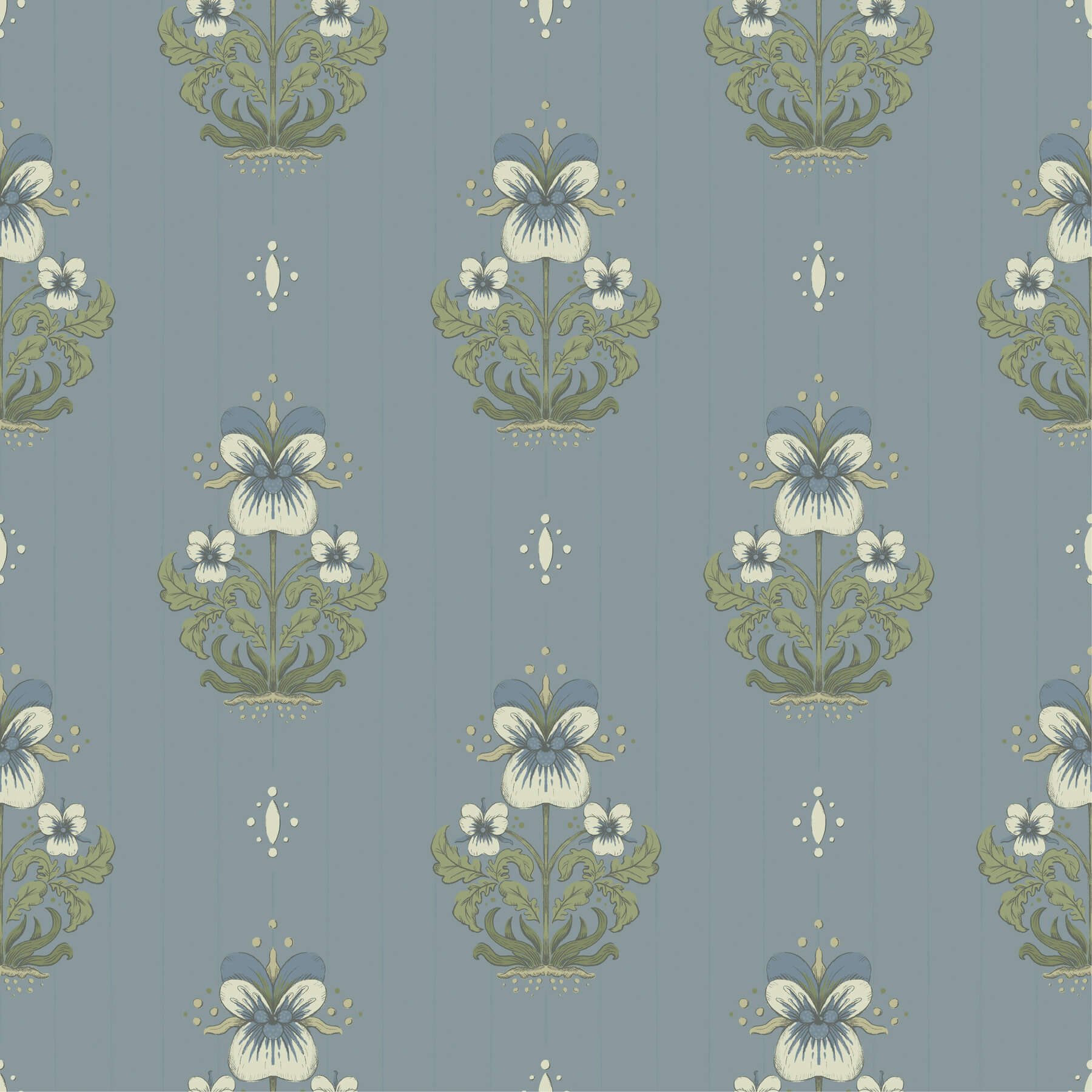 gullvie-light-blue-pansies-wallpaper-york-wallcoverings-4201-48008 - York Wallcoverings Wallpaper