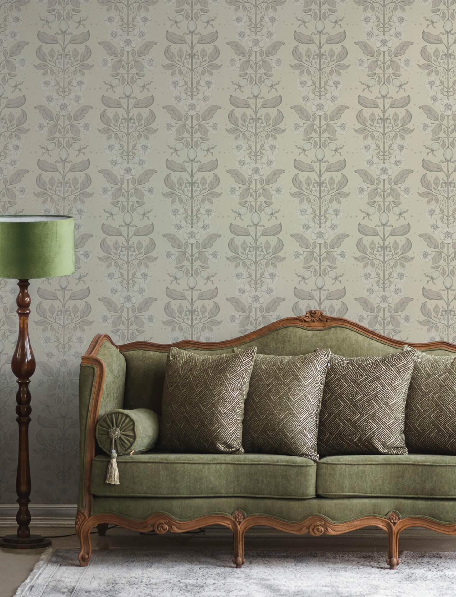 rosa-cream-floral-columns-wallpaper-york-wallcoverings-4201-48009 - York Wallcoverings Wallpaper