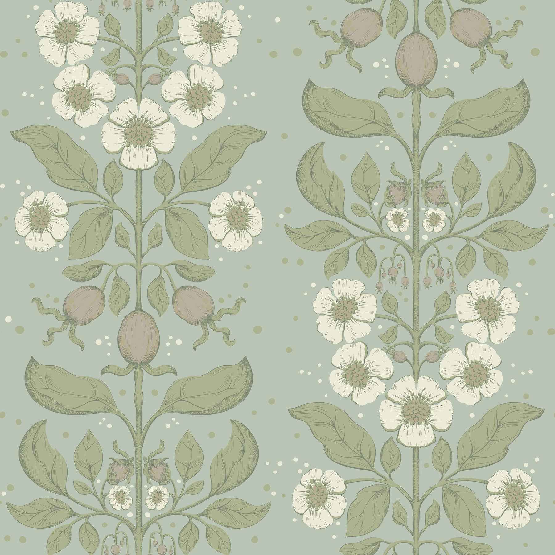 Rosa Sky Blue Floral Columns Wallpaper - York Wallcoverings - 4201-48011 - York Wallcoverings Wallpaper