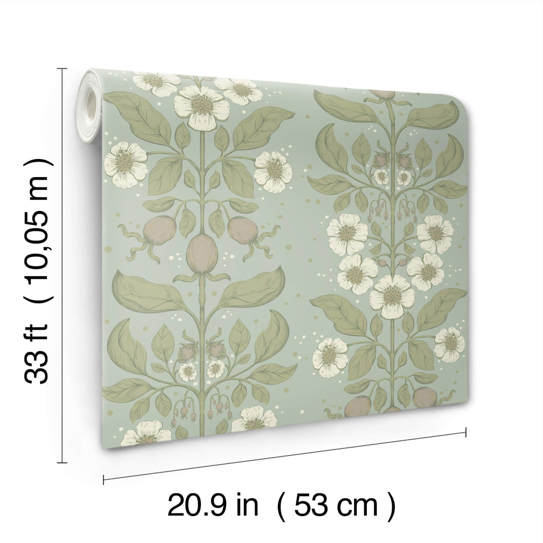 rosa-sky-blue-floral-columns-wallpaper-york-wallcoverings-4201-48011 - York Wallcoverings Wallpaper