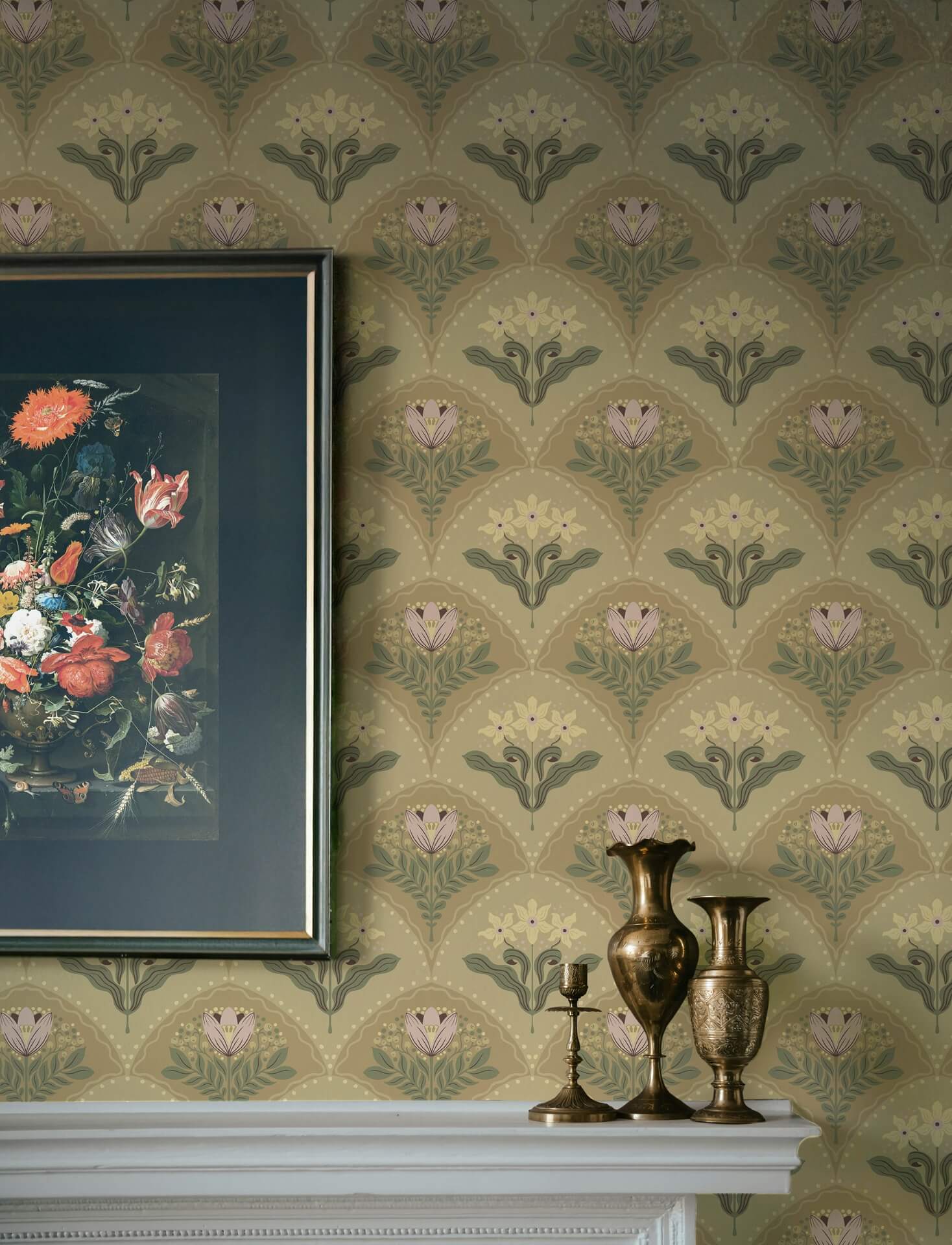 maj-light-brown-floral-damask-wallpaper-york-wallcoverings-4201-48015 - York Wallcoverings Wallpaper