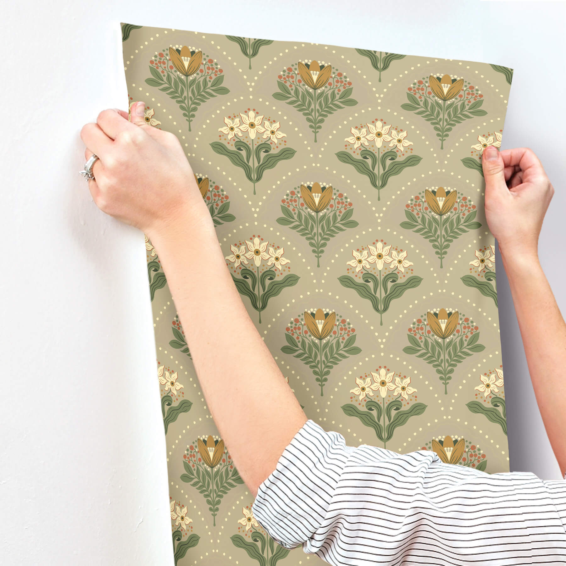 maj-taupe-floral-damask-wallpaper-york-wallcoverings-4201-48017 - York Wallcoverings Papel pintado