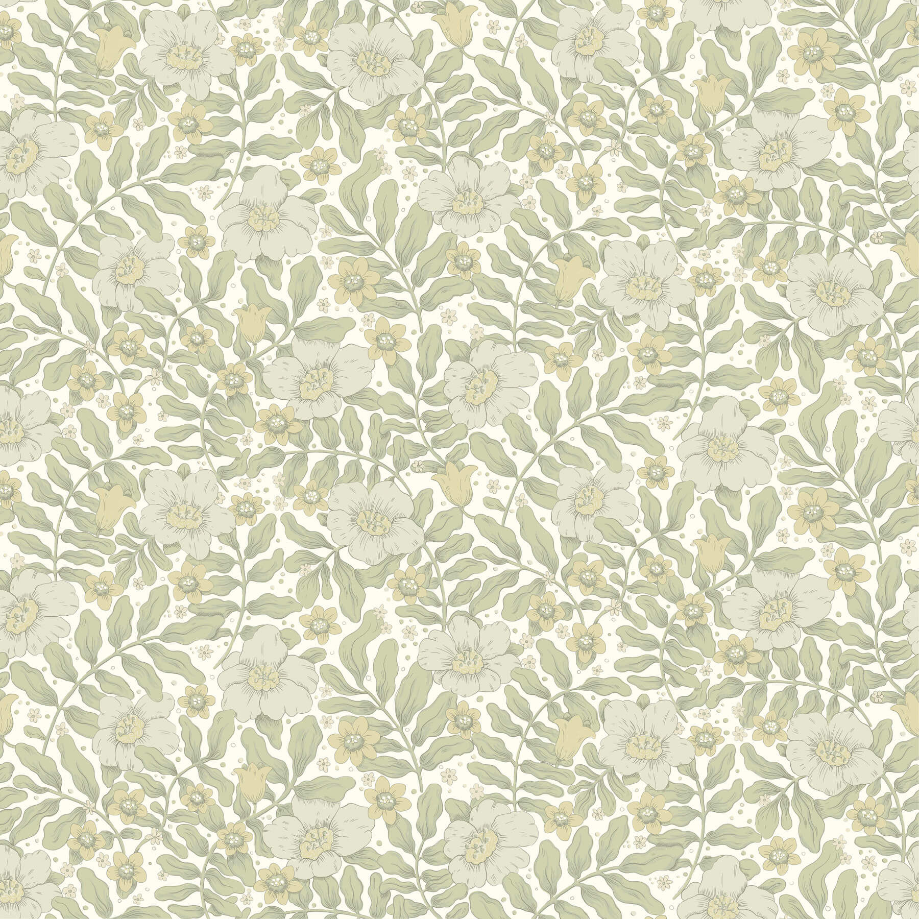 maggan-sage-floral-trail-wallpaper-york-wallcoverings-4201-48019 - York Wallcoverings Wallpaper