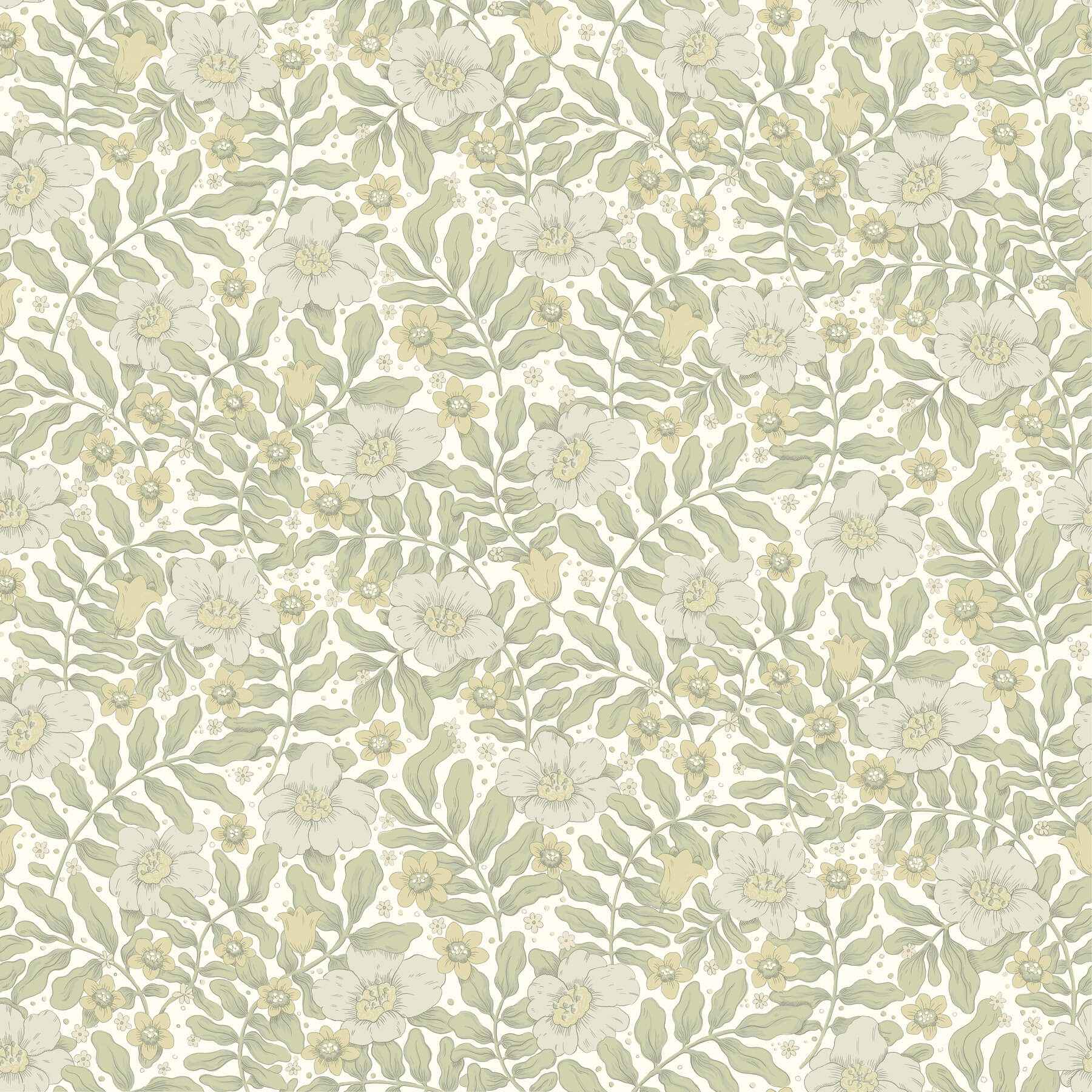 Maggan Sage Floral Trail Wallpaper - York Wallcoverings - 4201-48019 - York Wallcoverings Wallpaper