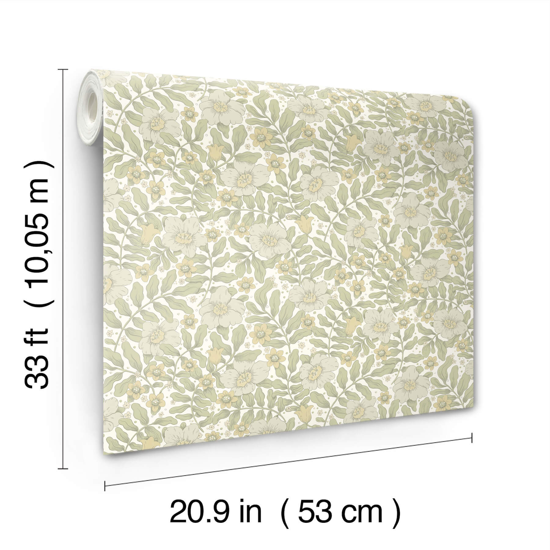 maggan-sage-floral-trail-wallpaper-york-wallcoverings-4201-48019 - York Wallcoverings Wallpaper