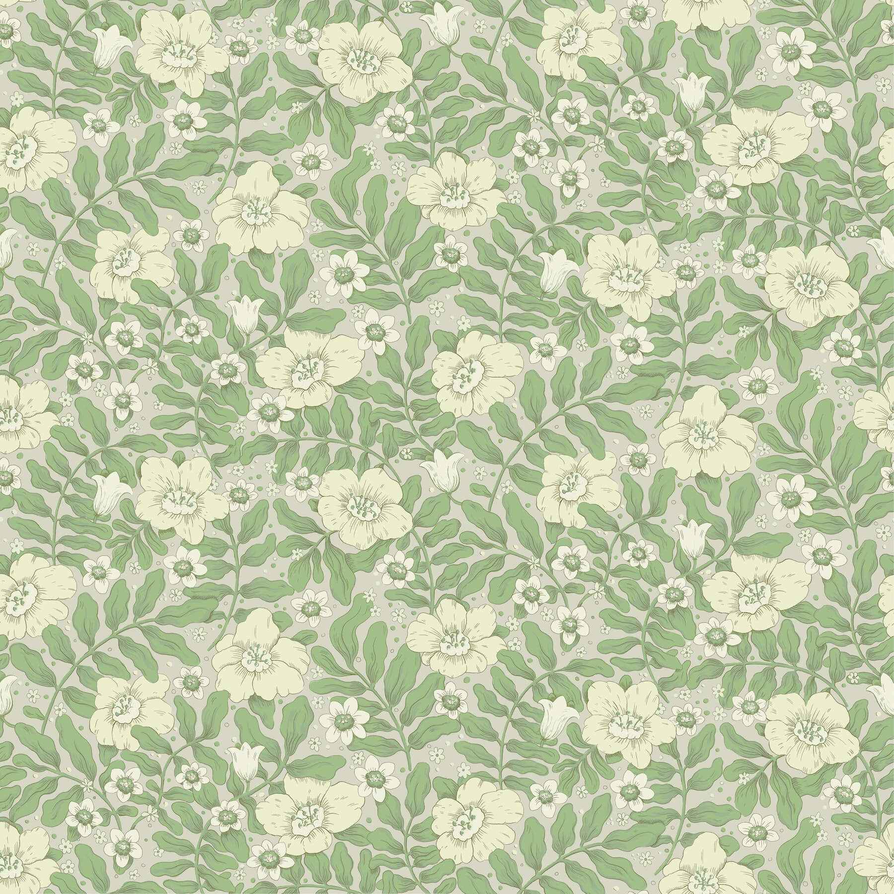 Maggan Jade Floral Trail Wallpaper - York Wallcoverings - 4201-48021