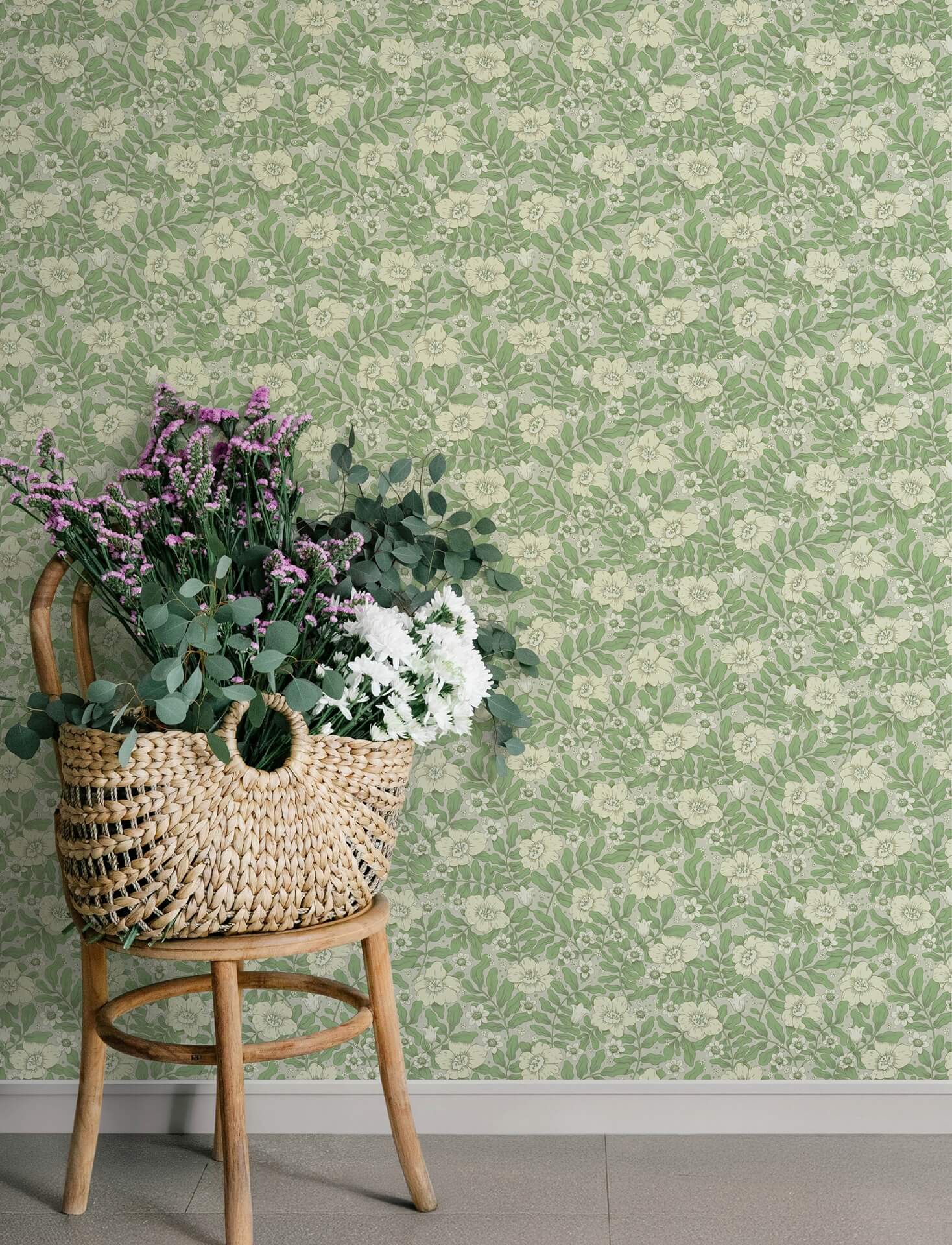 maggan-jade-floral-trail-wallpaper-york-wallcoverings-4201-48021 - York Wallcoverings Wallpaper