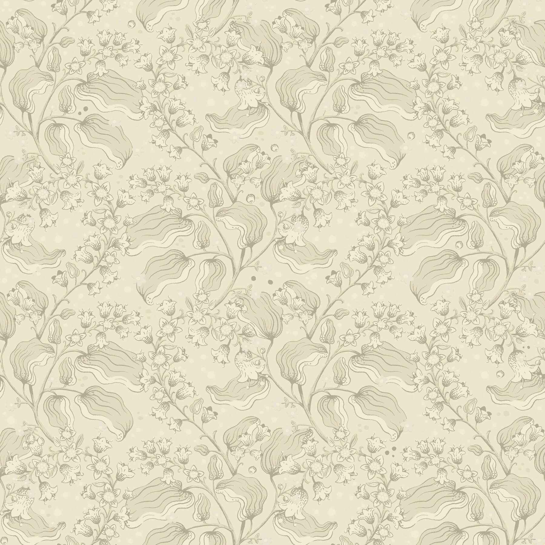 Syren Khaki Dainty Floral Wallpaper - York Wallcoverings - 4201-48024