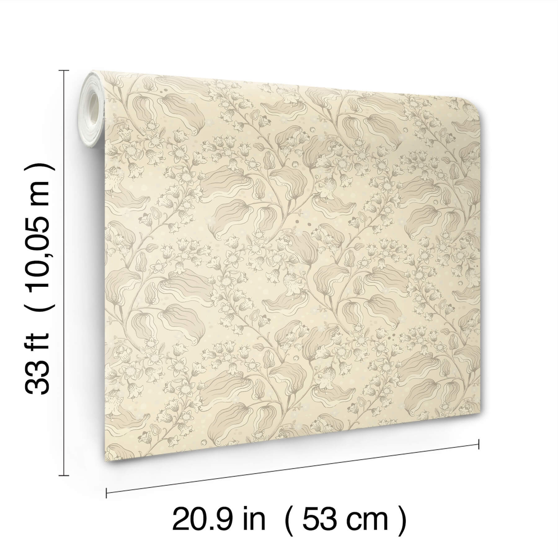 syren-khaki-dainty-floral-wallpaper-york-wallcoverings-4201-48024 - York Wallcoverings Wallpaper