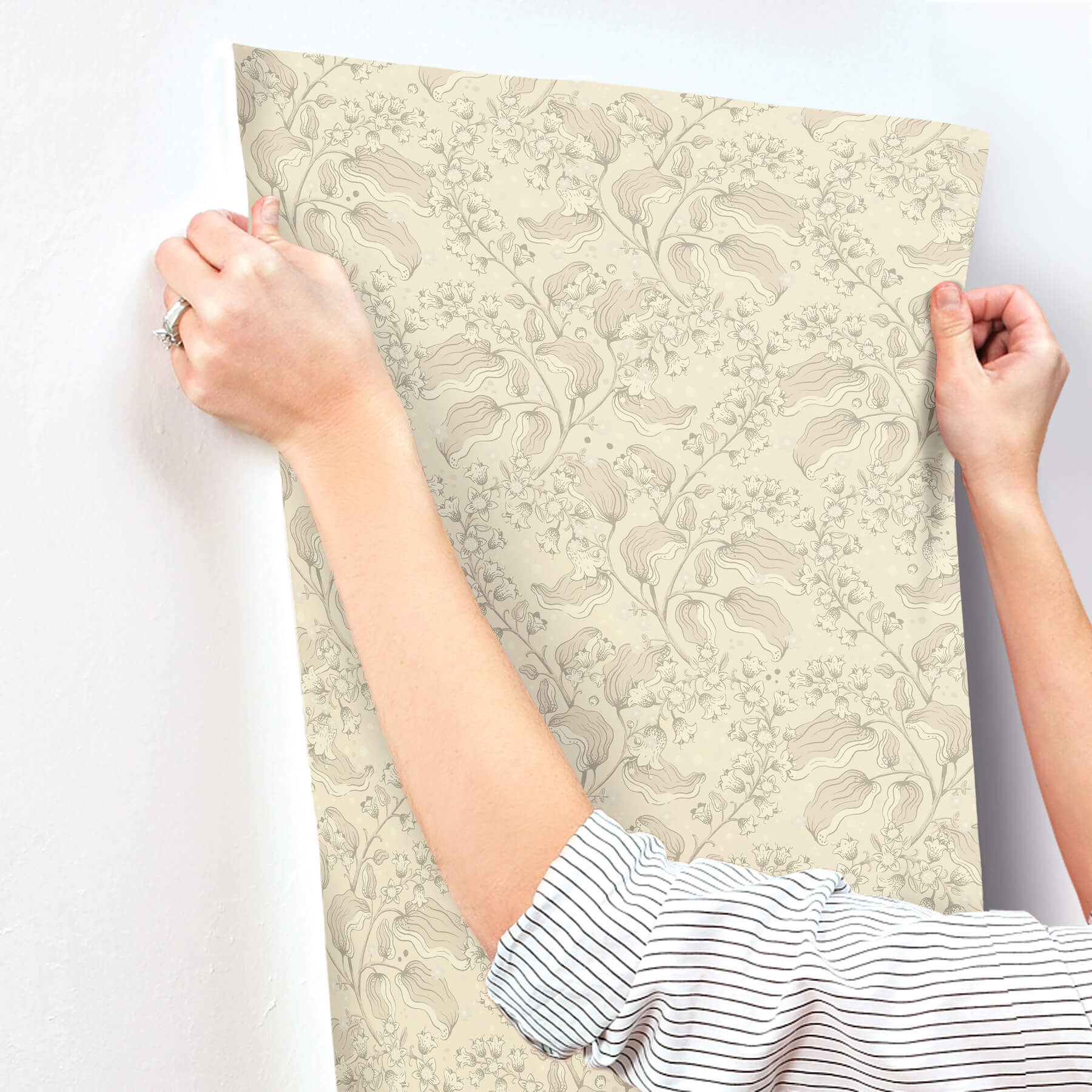 syren-khaki-dainty-floral-wallpaper-york-wallcoverings-4201-48024 - York Wallcoverings Wallpaper